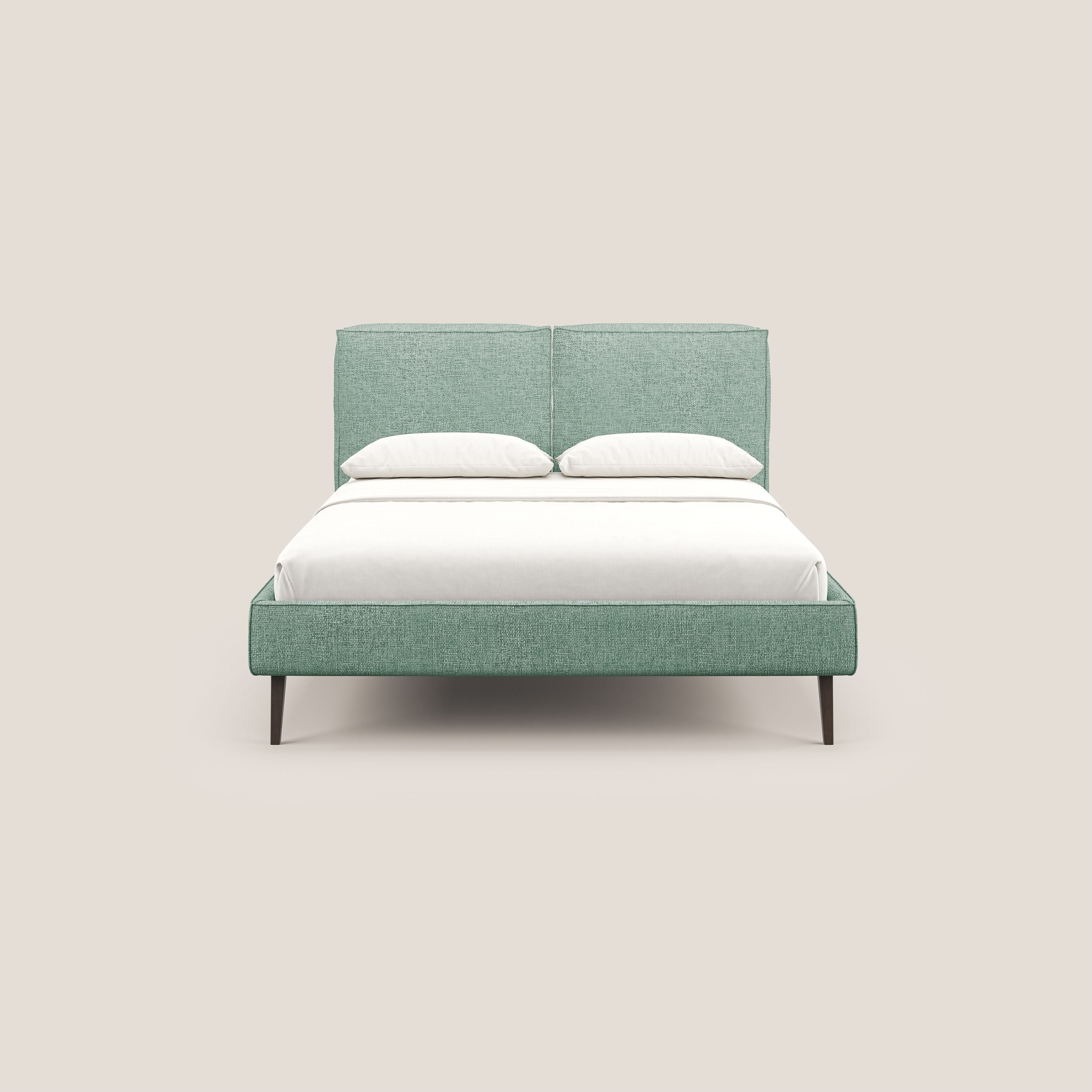 Isotta letto imbottito completamente sfoderabile in morbido tessuti impermeabile T10 verde acqua - divani.store