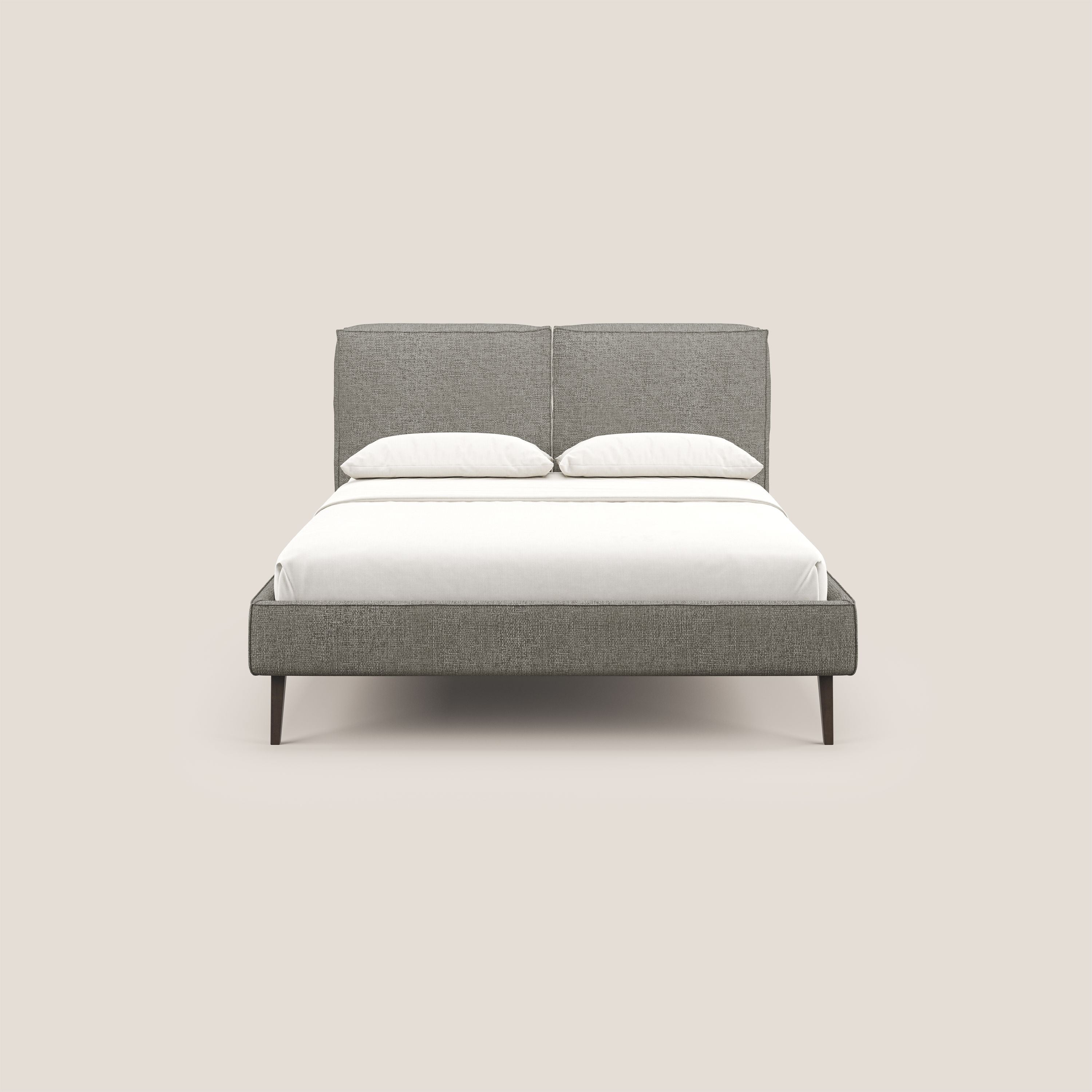 Isotta letto imbottito completamente sfoderabile in morbido tessuti impermeabile T10 talpa - divani.store