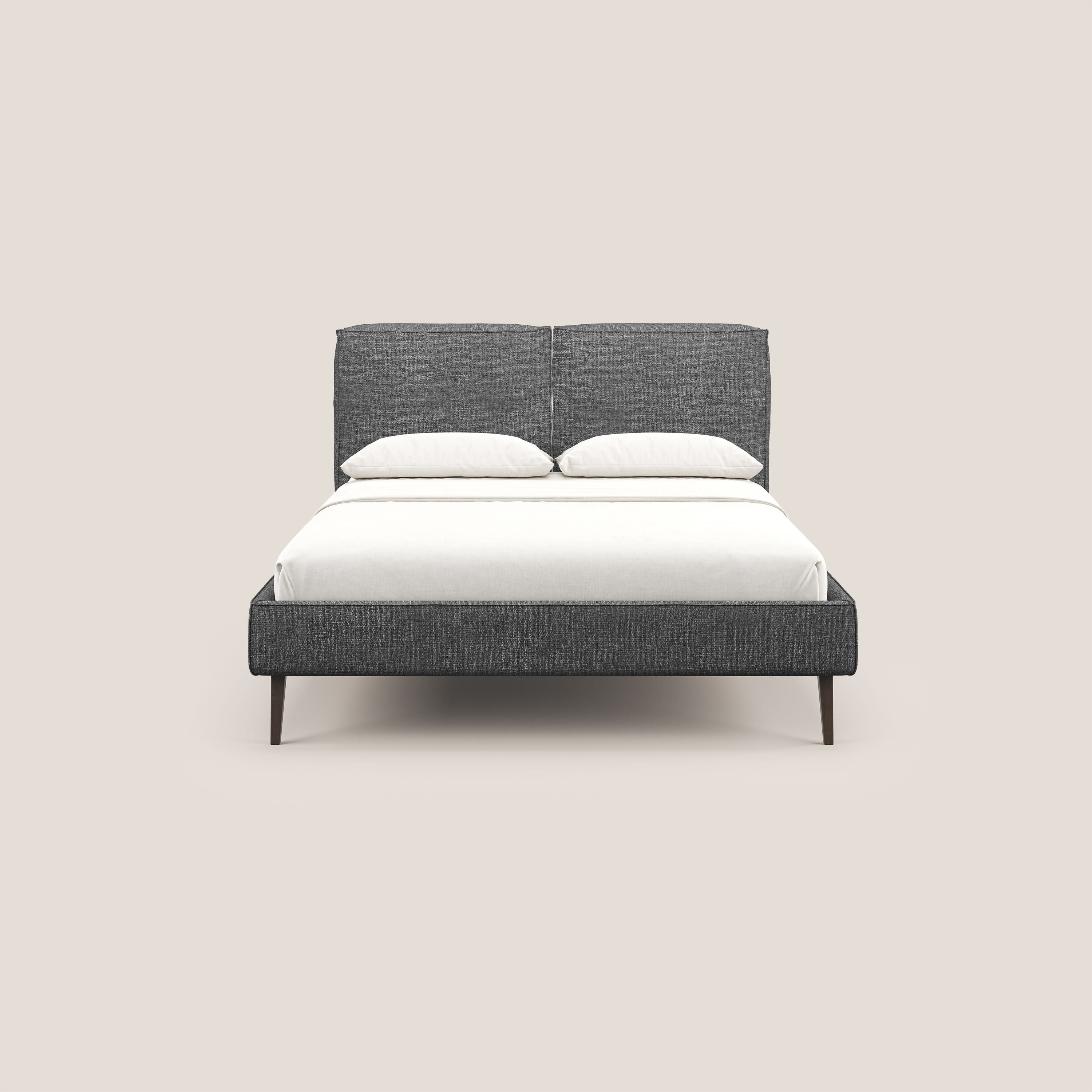 Isotta letto imbottito completamente sfoderabile in morbido tessuti impermeabile T10 antracite - divani.store