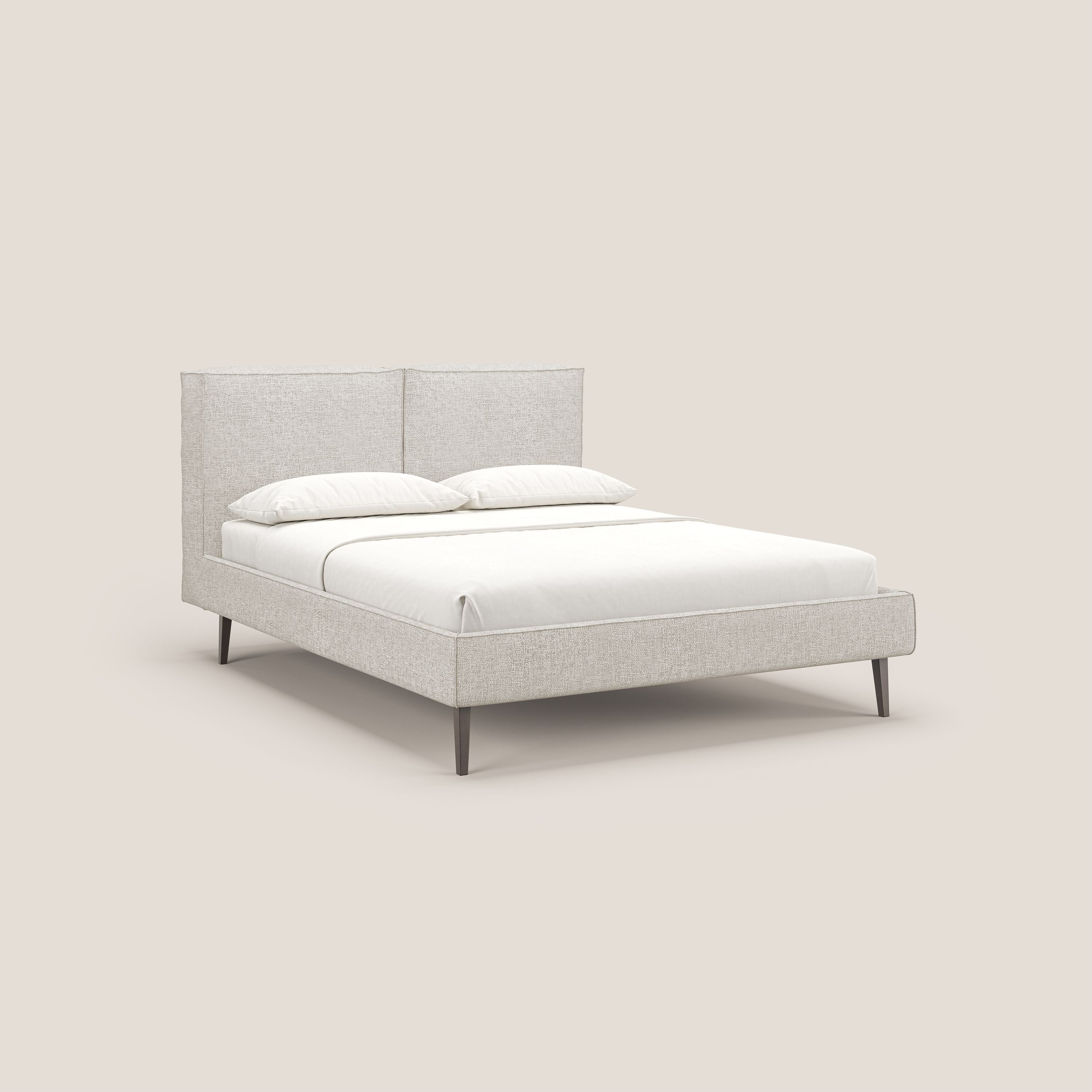 Isotta letto imbottito completamente sfoderabile in morbido tessuti impermeabile T10 panna - divani.store