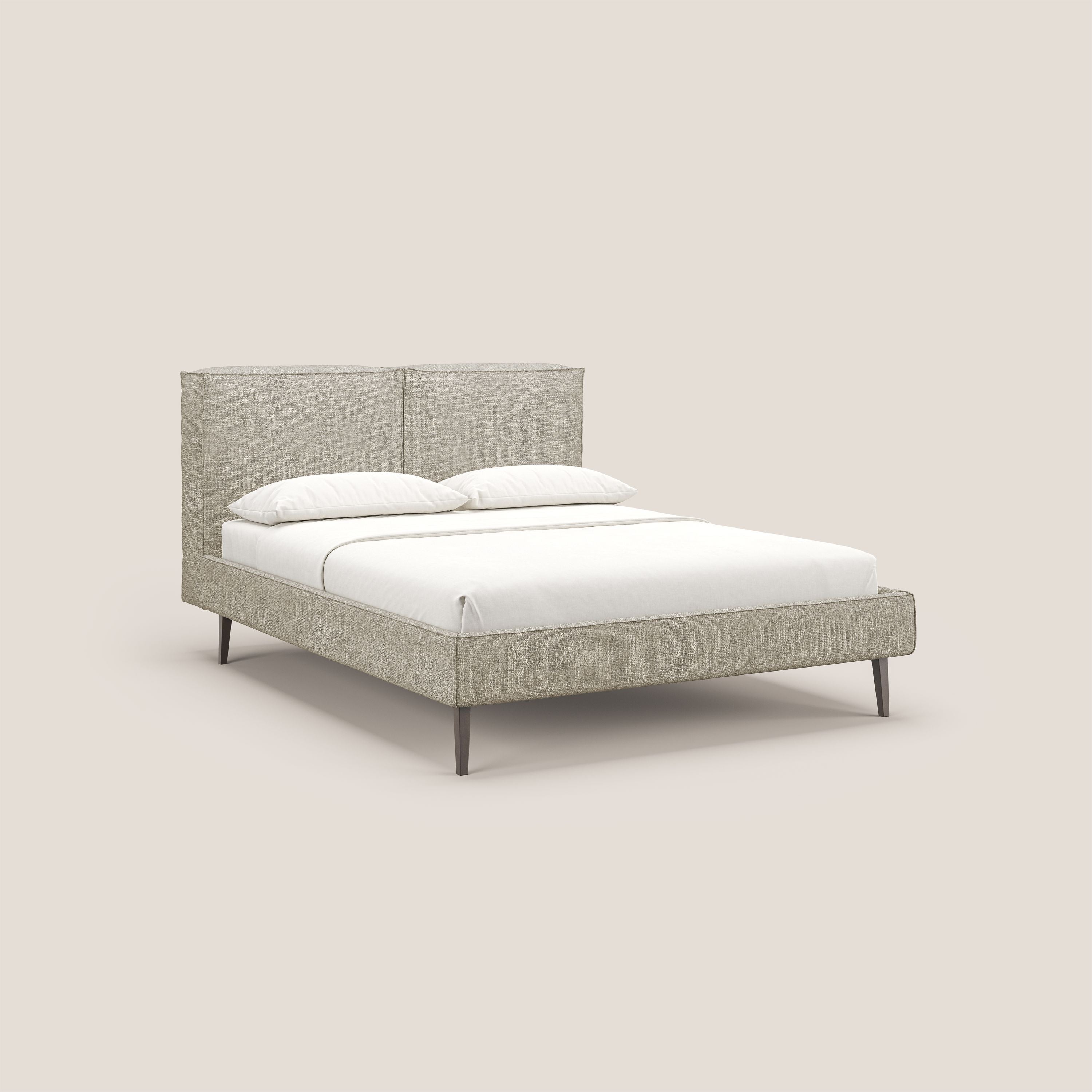 Isotta letto imbottito completamente sfoderabile in morbido tessuti impermeabile T10 tortora - divani.store
