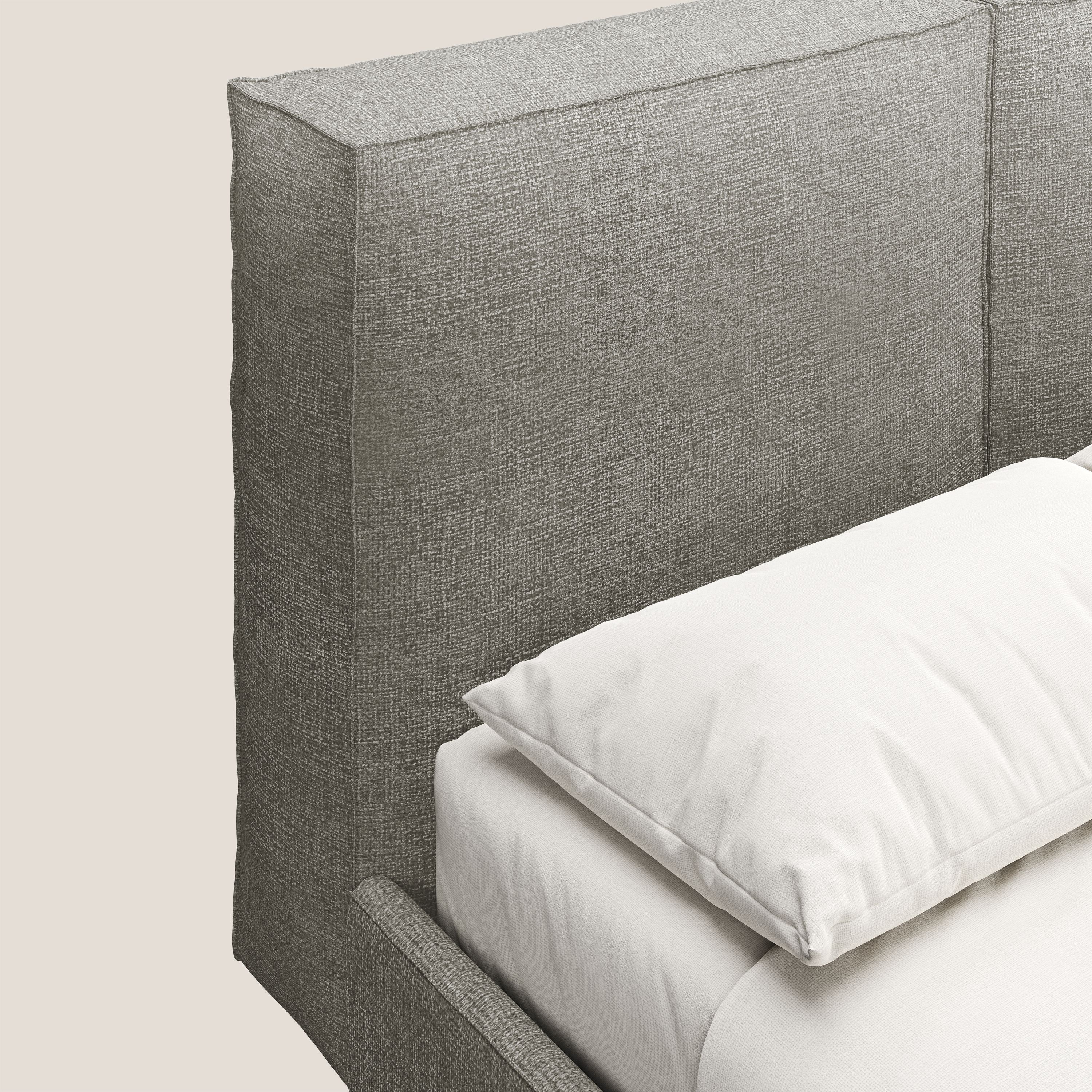 Isotta letto imbottito completamente sfoderabile in morbido tessuti impermeabile T10 talpa - divani.store