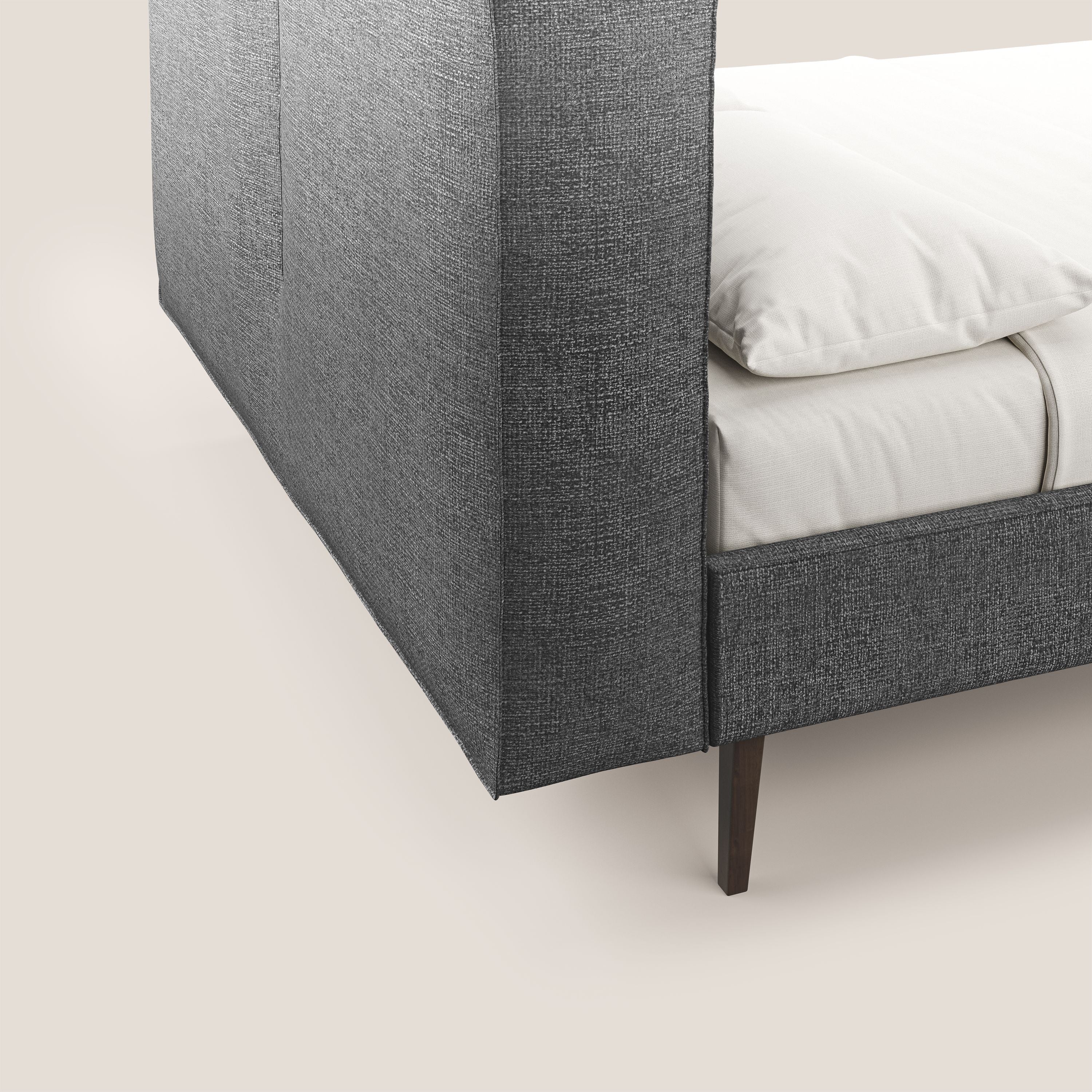 Isotta letto imbottito completamente sfoderabile in morbido tessuti impermeabile T10 antracite - divani.store