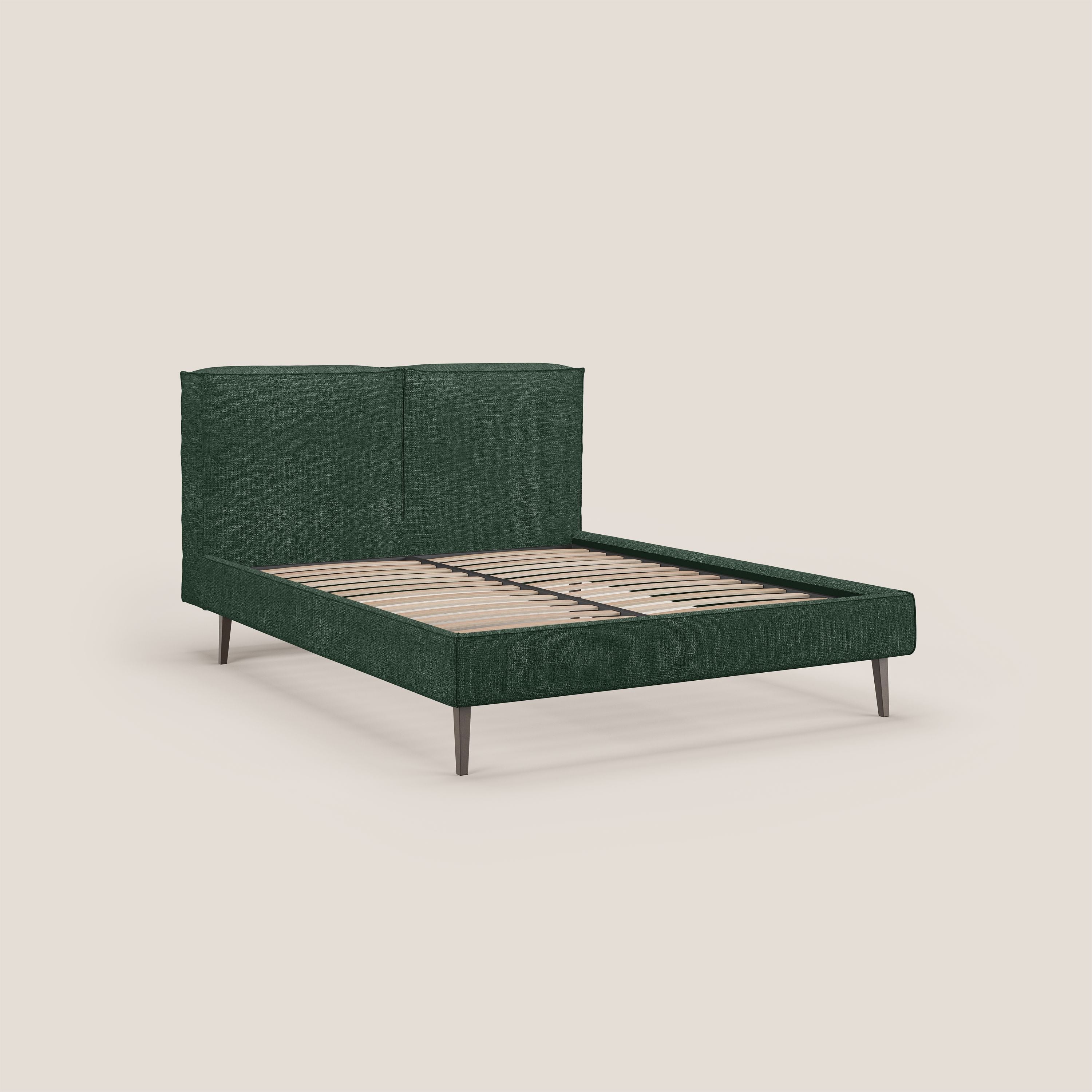 Isotta letto imbottito completamente sfoderabile in morbido tessuti impermeabile T10 verde - divani.store
