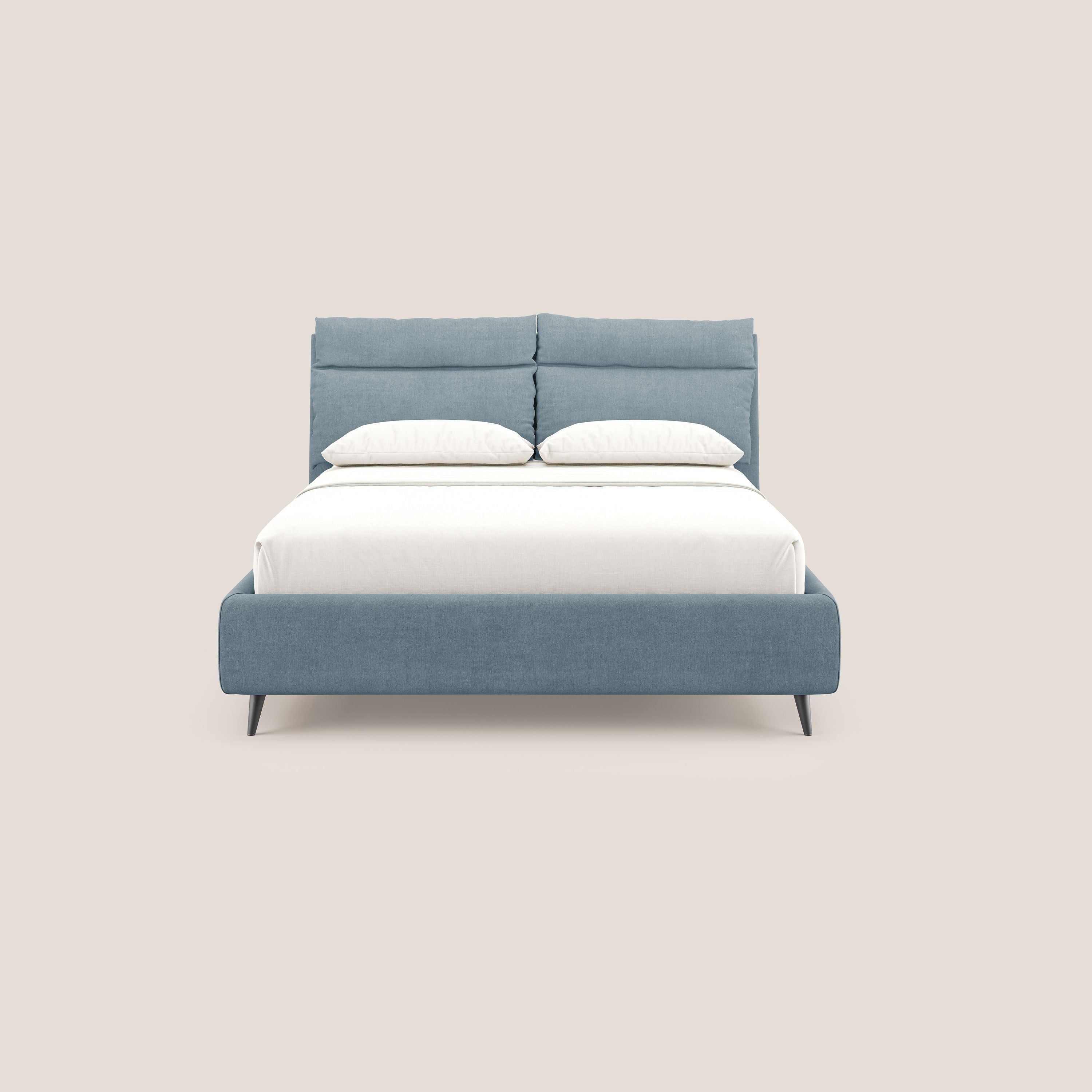 Jerry letto imbottito contenitore e cuscini reclinabili in tessuto smacchiabile T17 carta da zucchero - divani.store