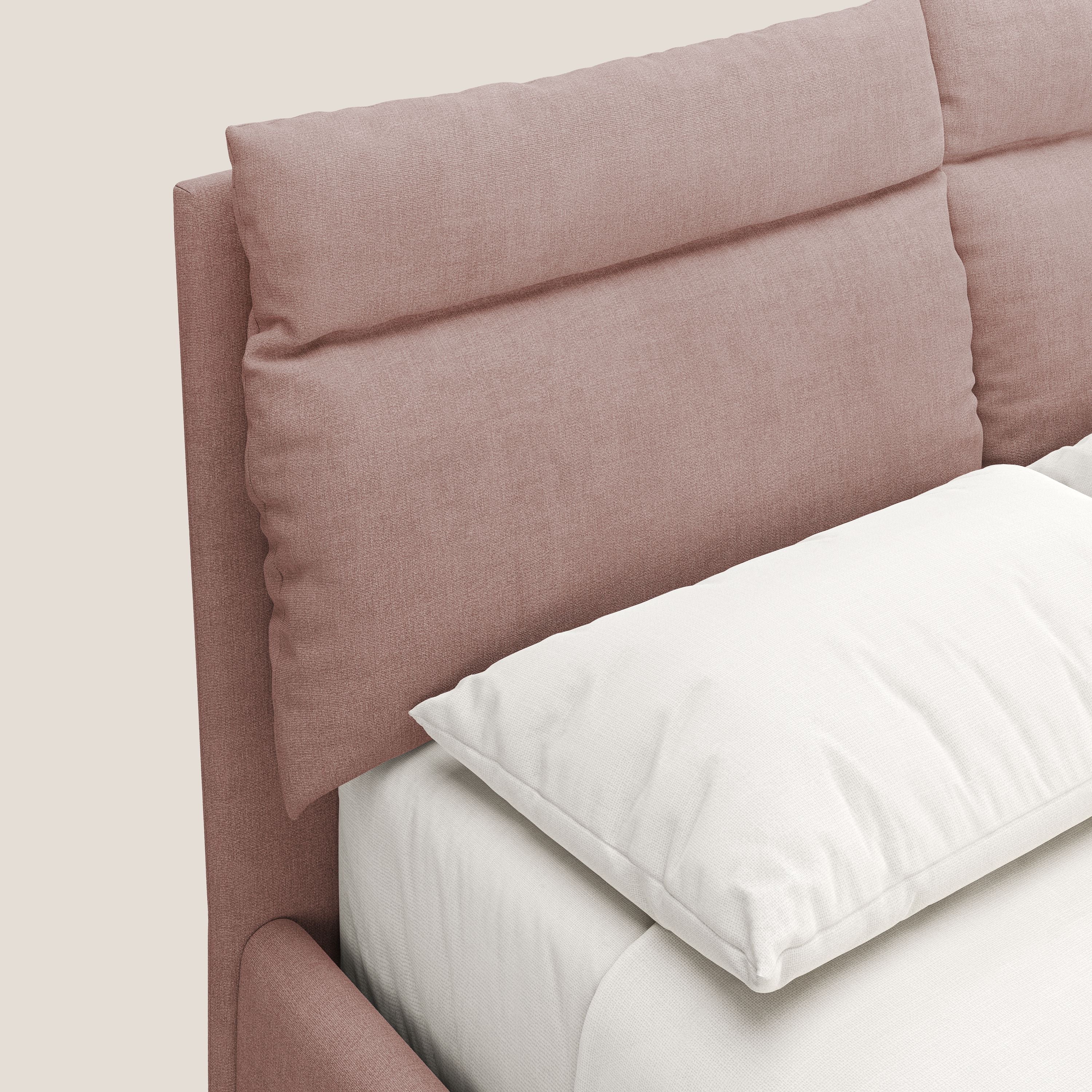 Jerry letto imbottito contenitore e cuscini reclinabili in tessuto smacchiabile T17 rosa - divani.store