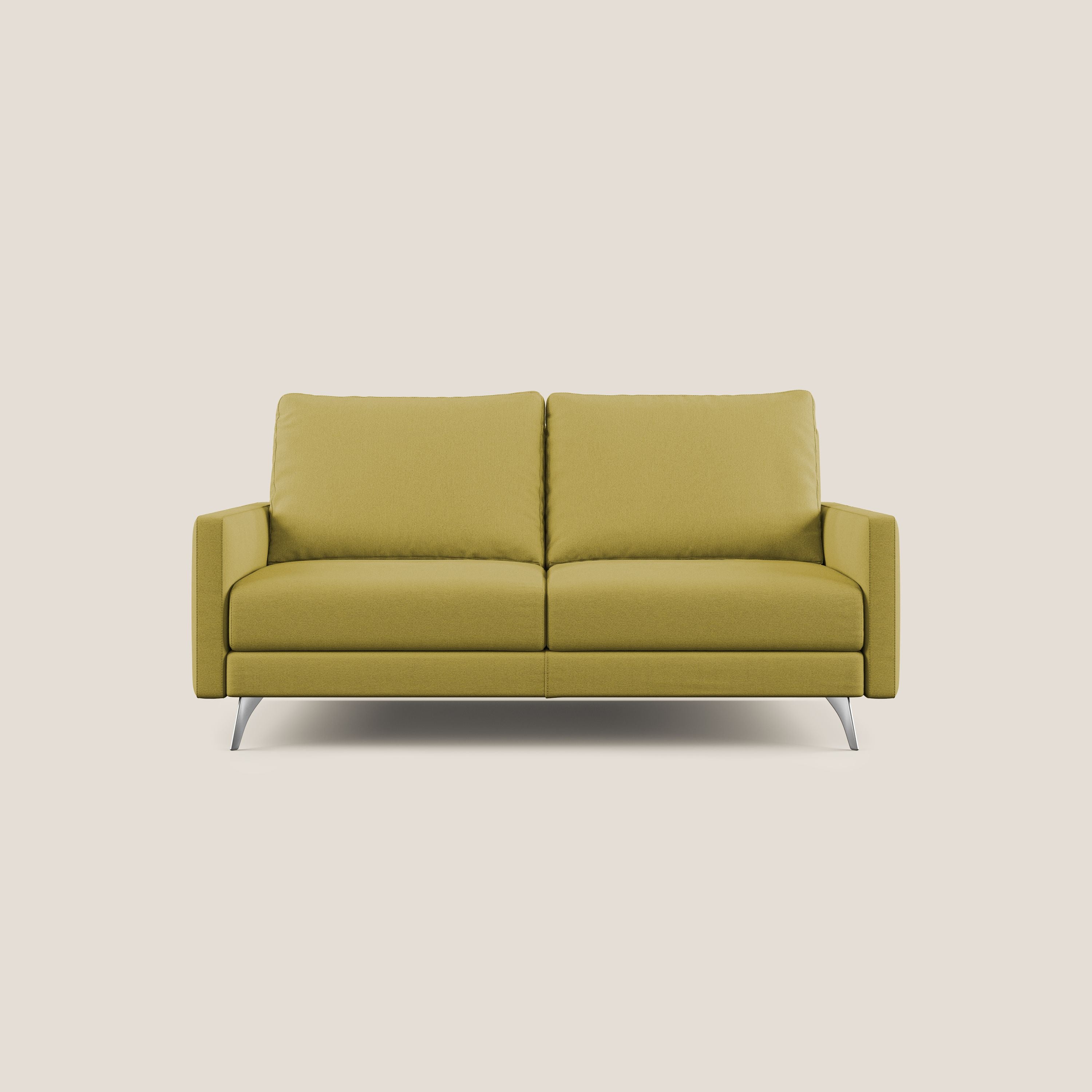 Klimt divano con sedute allungabili e schienali in piuma d'oca in tessuto smacchiabile T05 giallo - divani.store