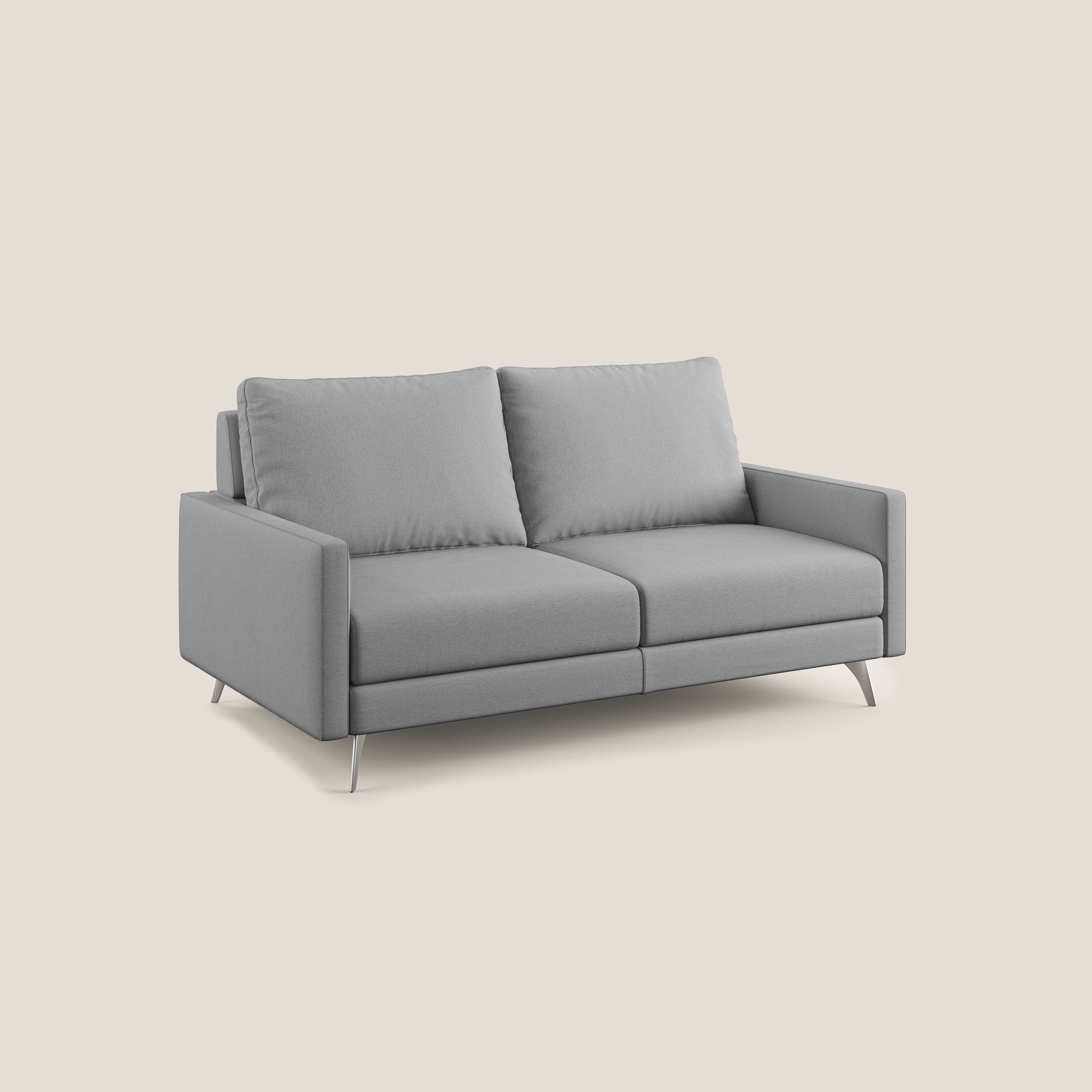 Klimt divano con sedute allungabili e schienali in piuma d'oca in tessuto smacchiabile T05 grigio - divani.store