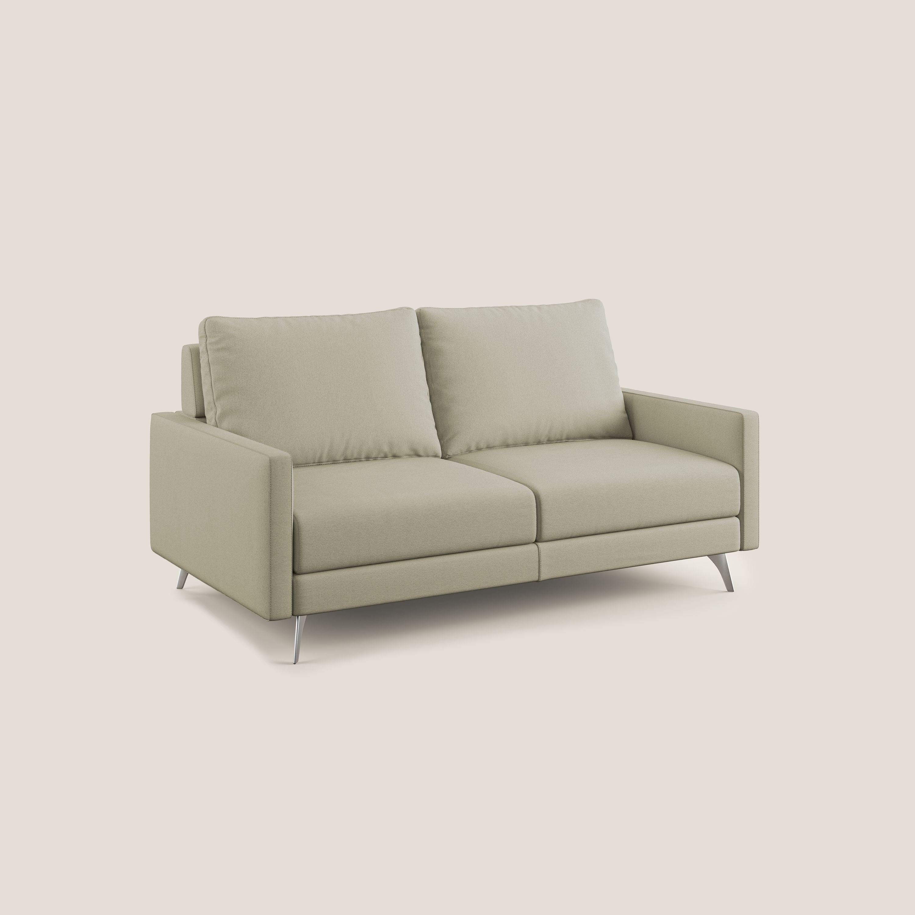 Klimt divano con sedute allungabili e schienali in piuma d'oca in tessuto smacchiabile T05 panna - divani.store