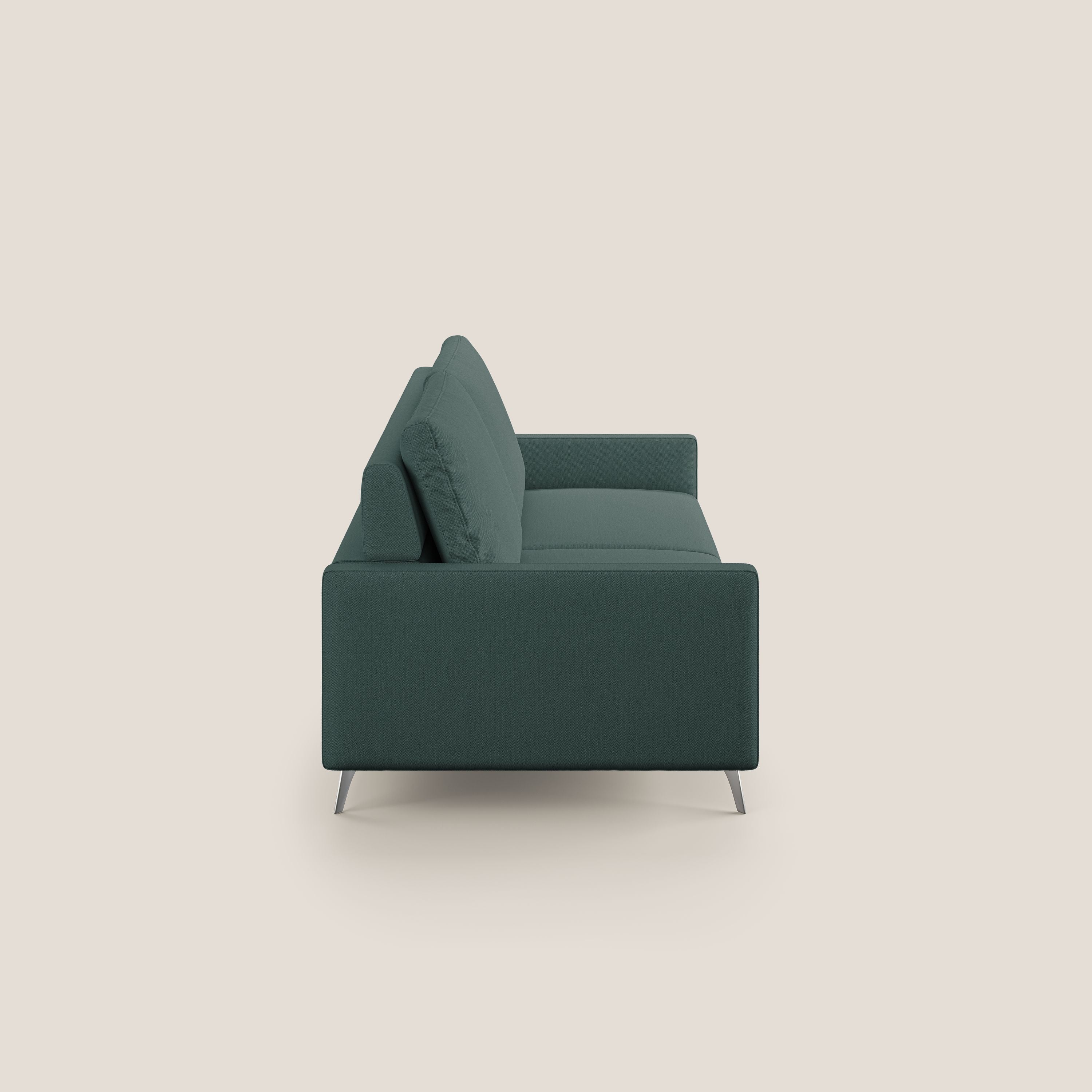 Klimt divano con sedute allungabili e schienali in piuma d'oca in tessuto smacchiabile T05 verde - divani.store