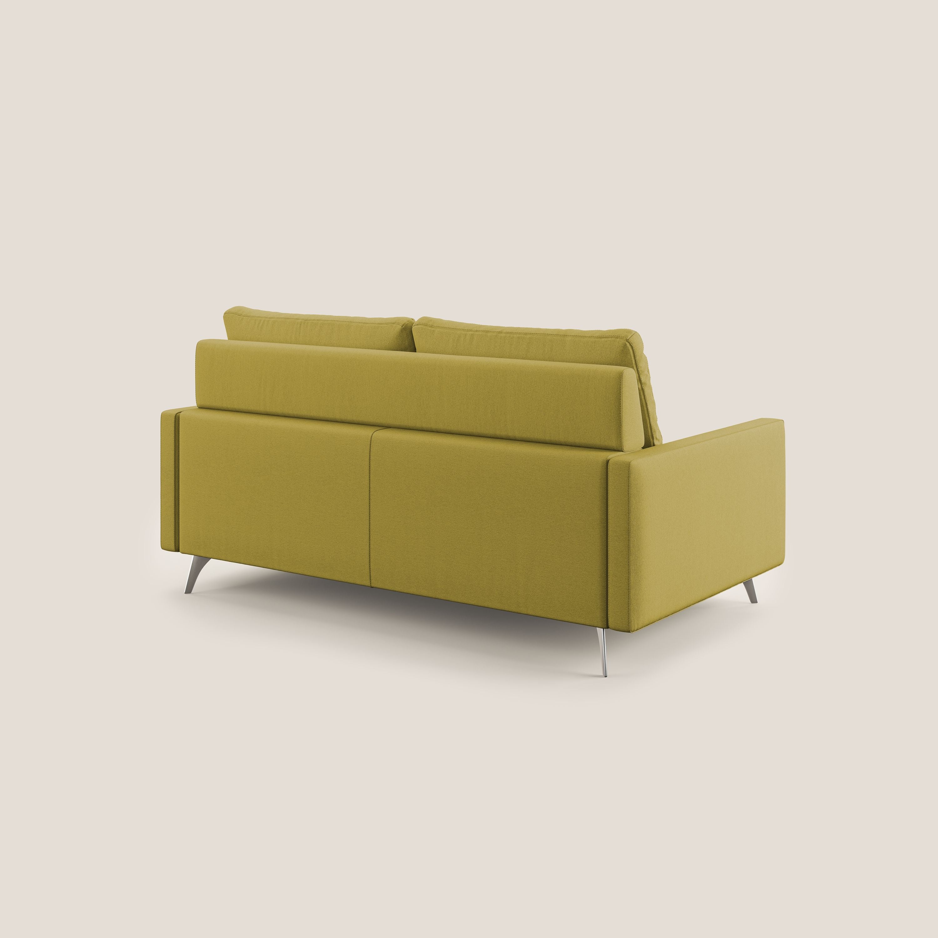 Klimt divano con sedute allungabili e schienali in piuma d'oca in tessuto smacchiabile T05 giallo - divani.store