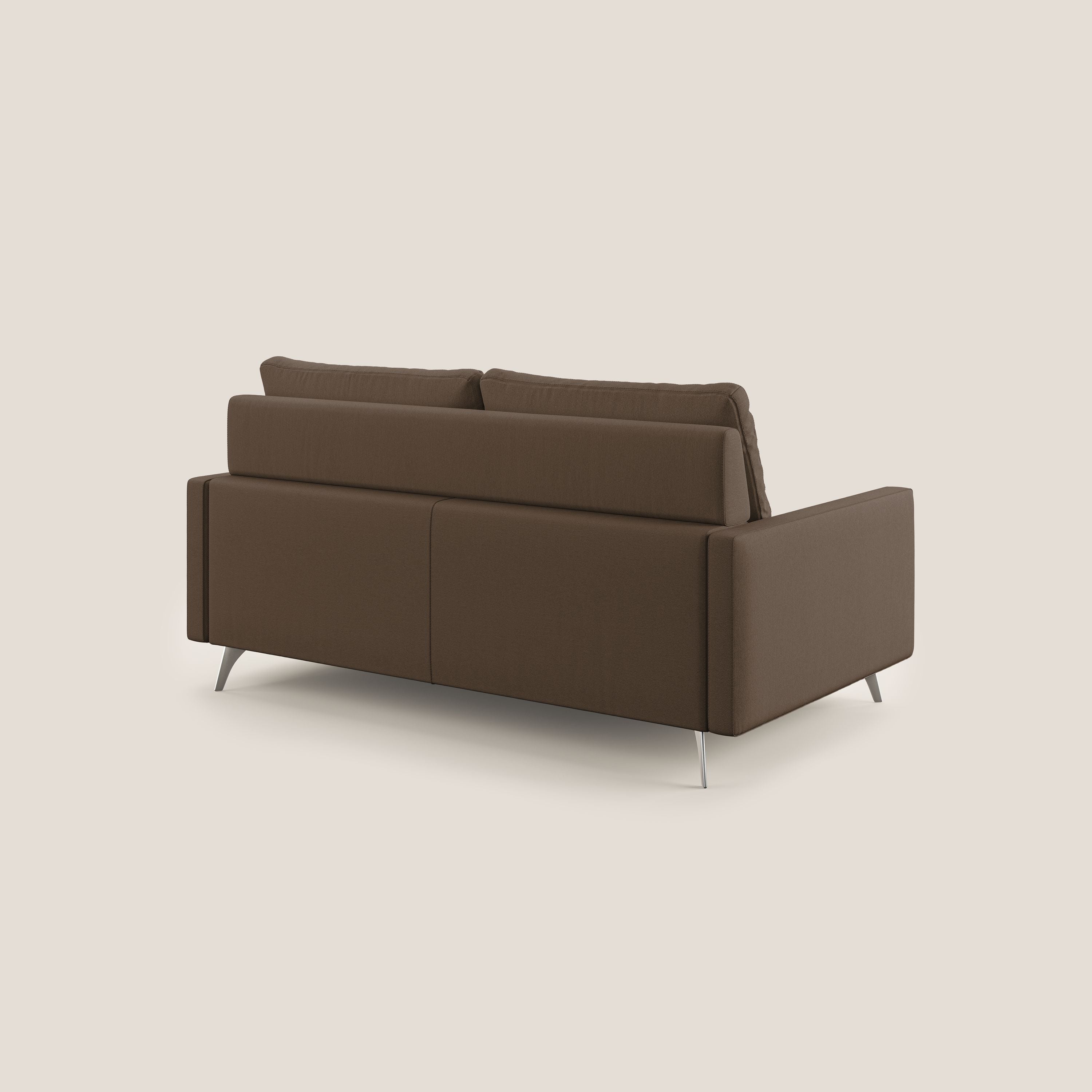 Klimt divano con sedute allungabili e schienali in piuma d'oca in tessuto smacchiabile T05 marrone - divani.store