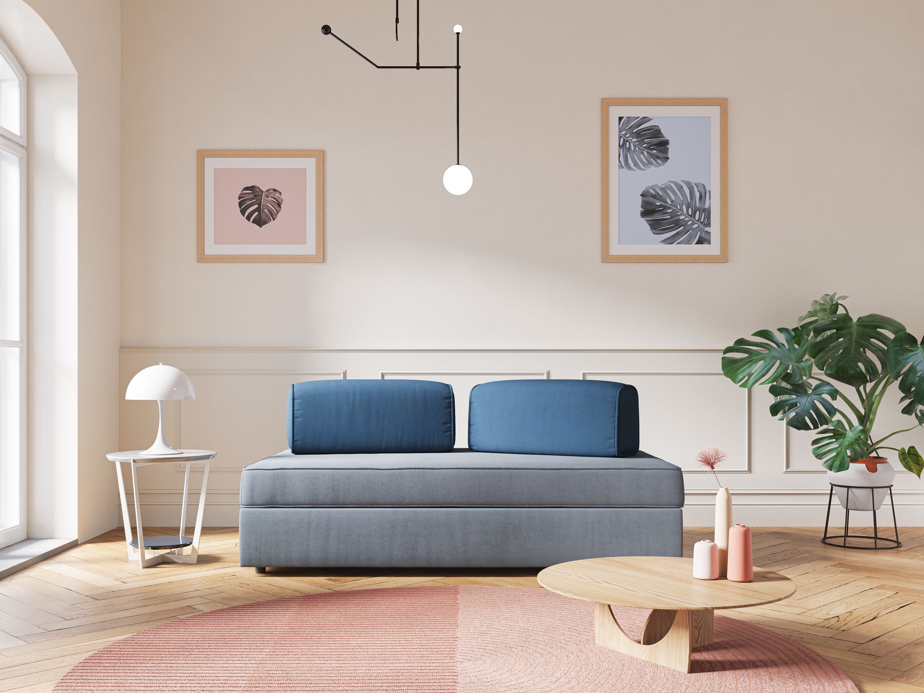 Liberty divano con pouf estraibile e schienali movibili in tessuto morbido impermeabile T02 marrone - divani.store