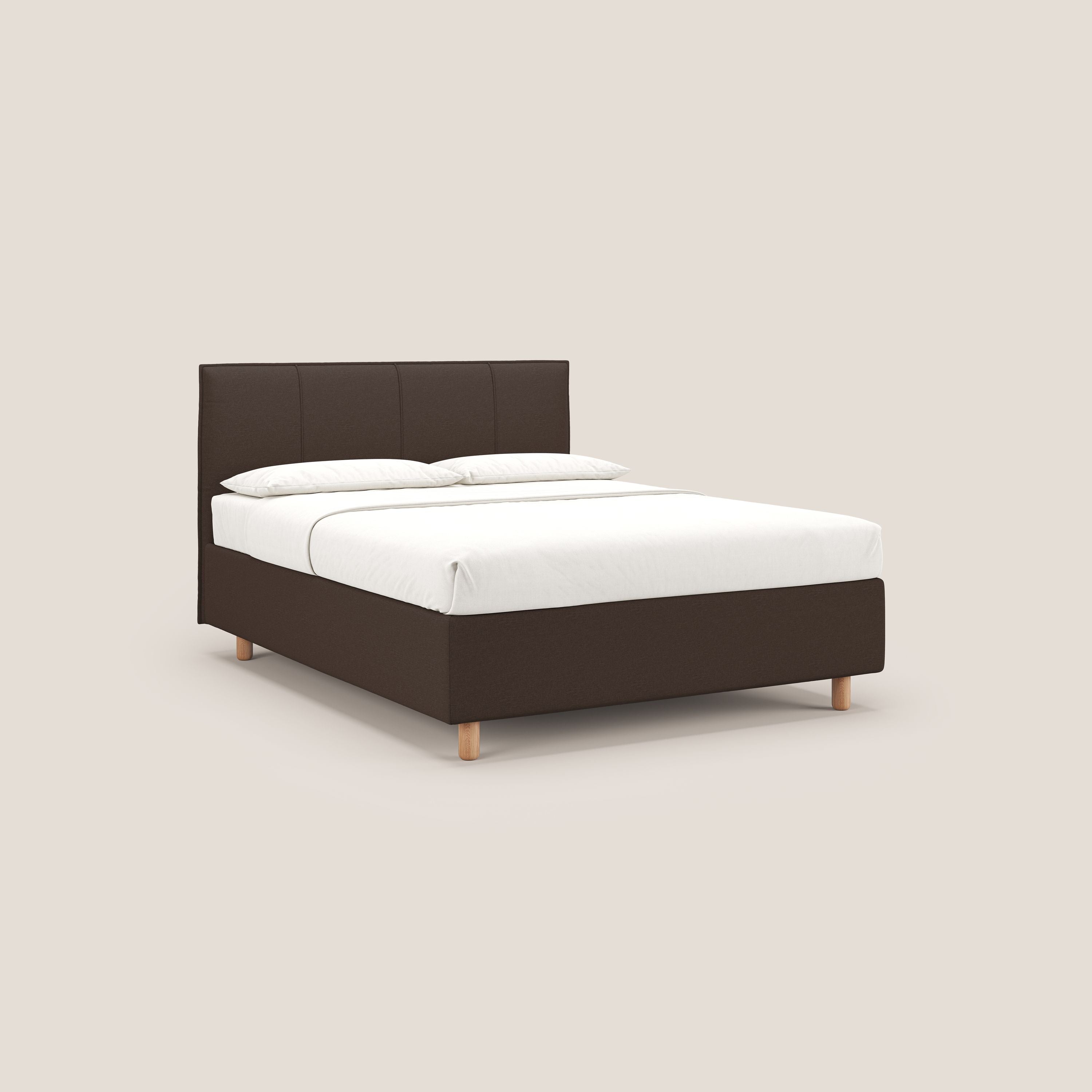 Lothar letto contenitore maxi dalle dimensioni contenute in tessuto impermeabile T13 marrone - divani.store