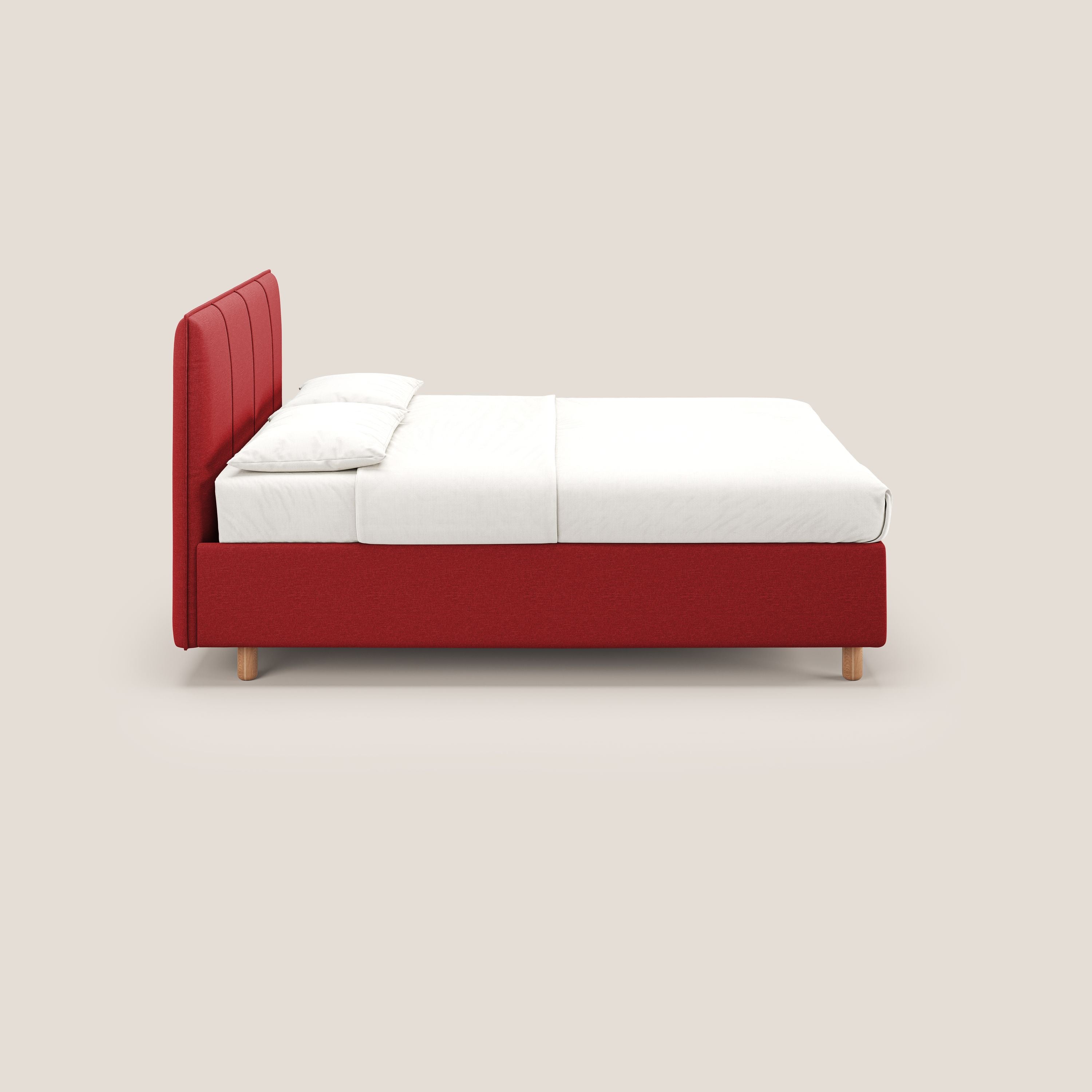 Lothar letto contenitore maxi dalle dimensioni contenute in tessuto impermeabile T13 rosso - divani.store