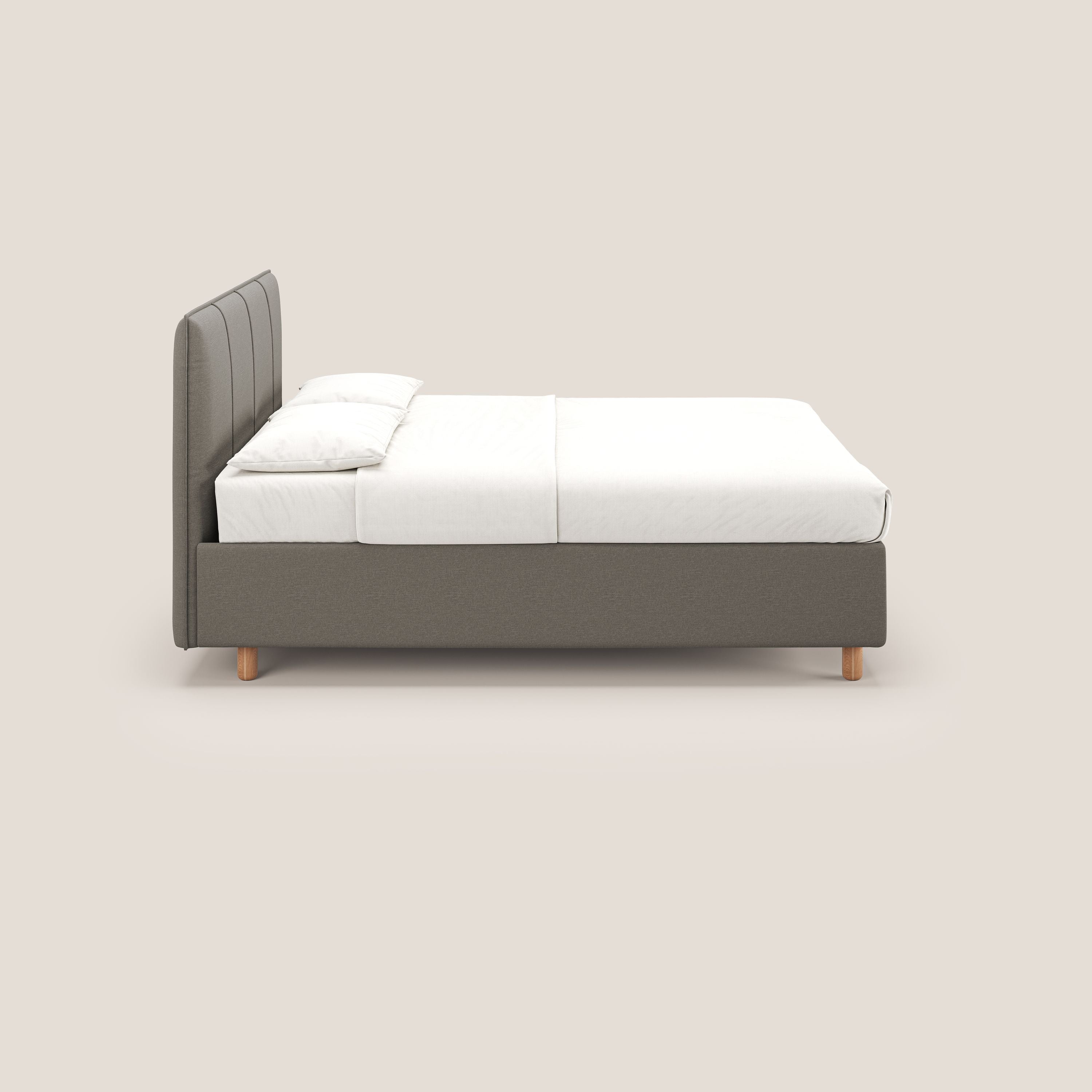 Lothar letto contenitore maxi dalle dimensioni contenute in tessuto impermeabile T13 tortora - divani.store