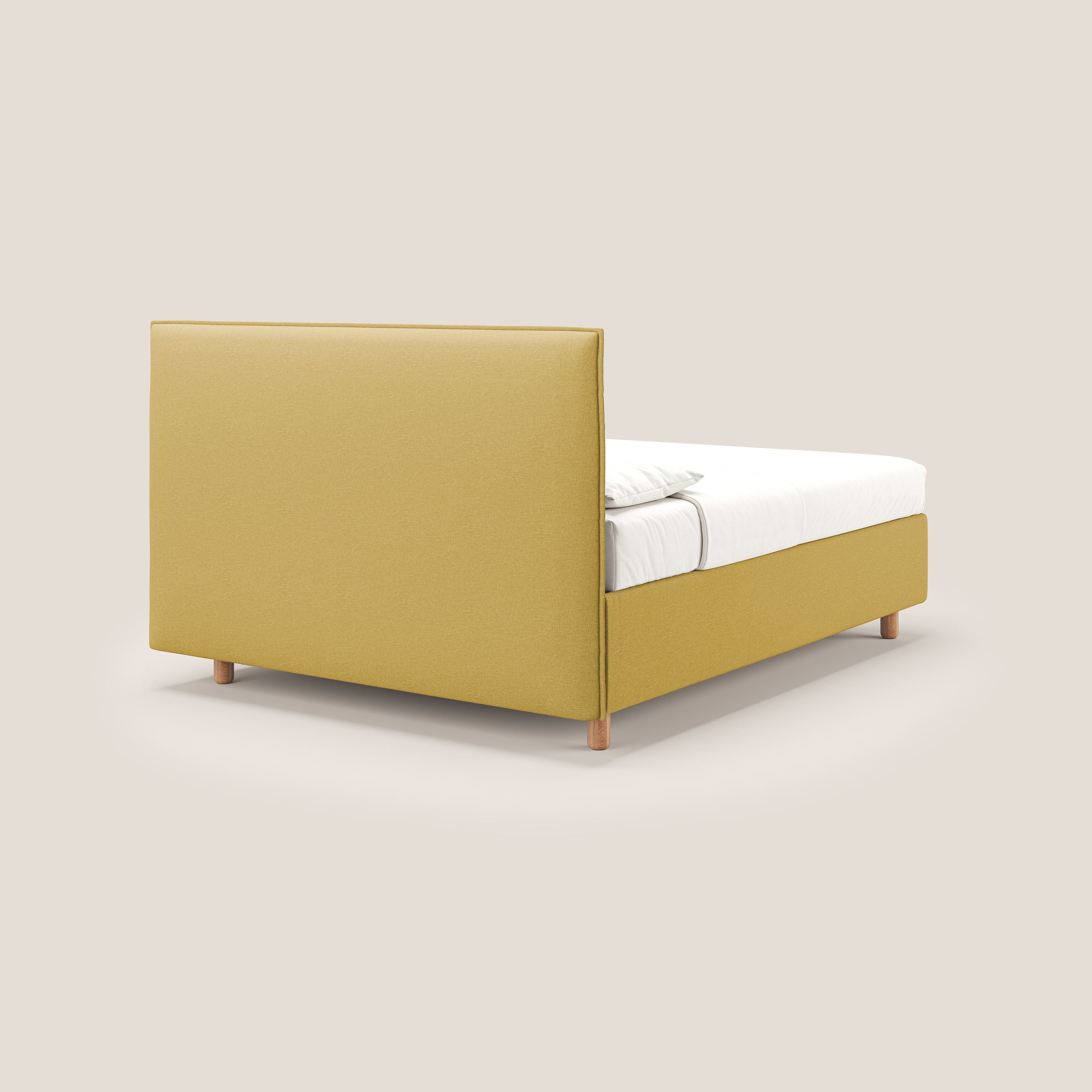 Lothar letto contenitore maxi dalle dimensioni contenute in tessuto impermeabile T13 giallo - divani.store