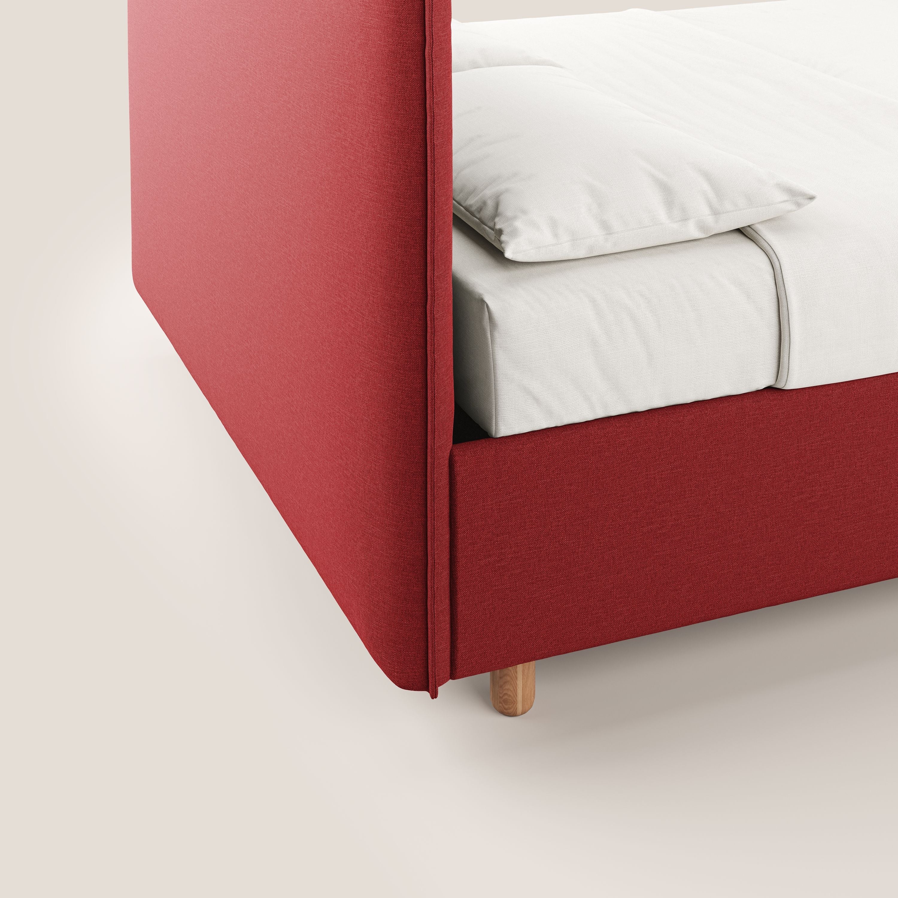 Lothar letto contenitore maxi dalle dimensioni contenute in tessuto impermeabile T13 rosso - divani.store