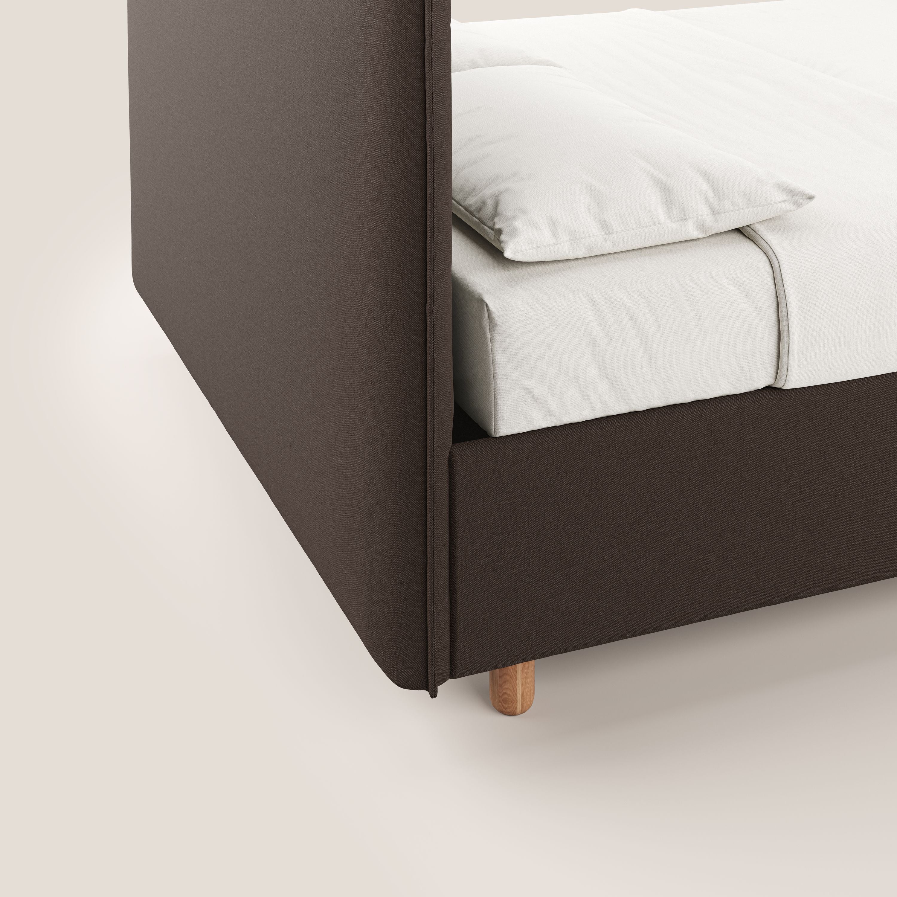 Lothar letto contenitore maxi dalle dimensioni contenute in tessuto impermeabile T13 marrone - divani.store