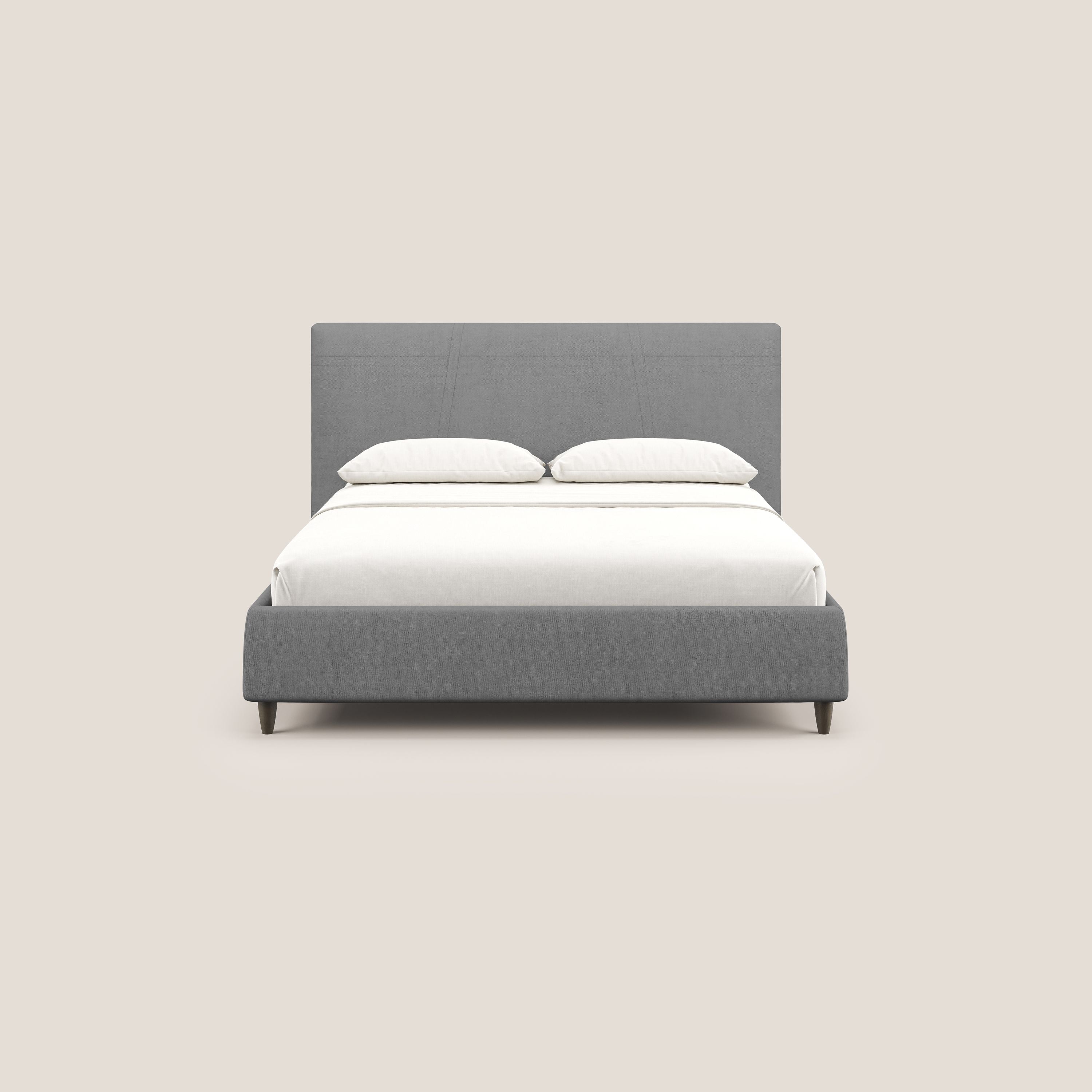 Martina letto imbottito contenitore in tessuto impermeabile T02 grigio - divani.store
