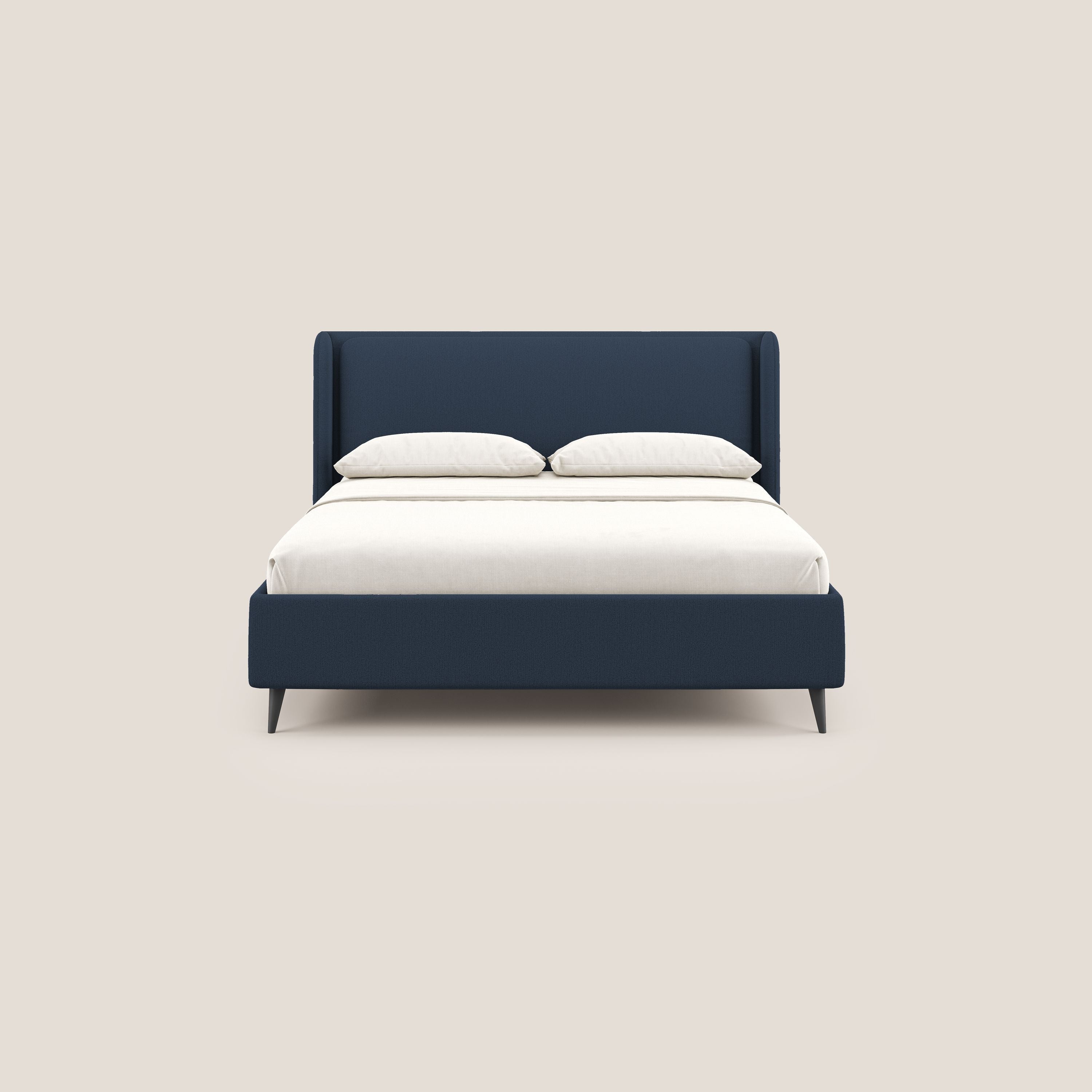 Nadine letto contenitore di design e comfort Italiano in tessuto impermeabile T19 blu - divani.store