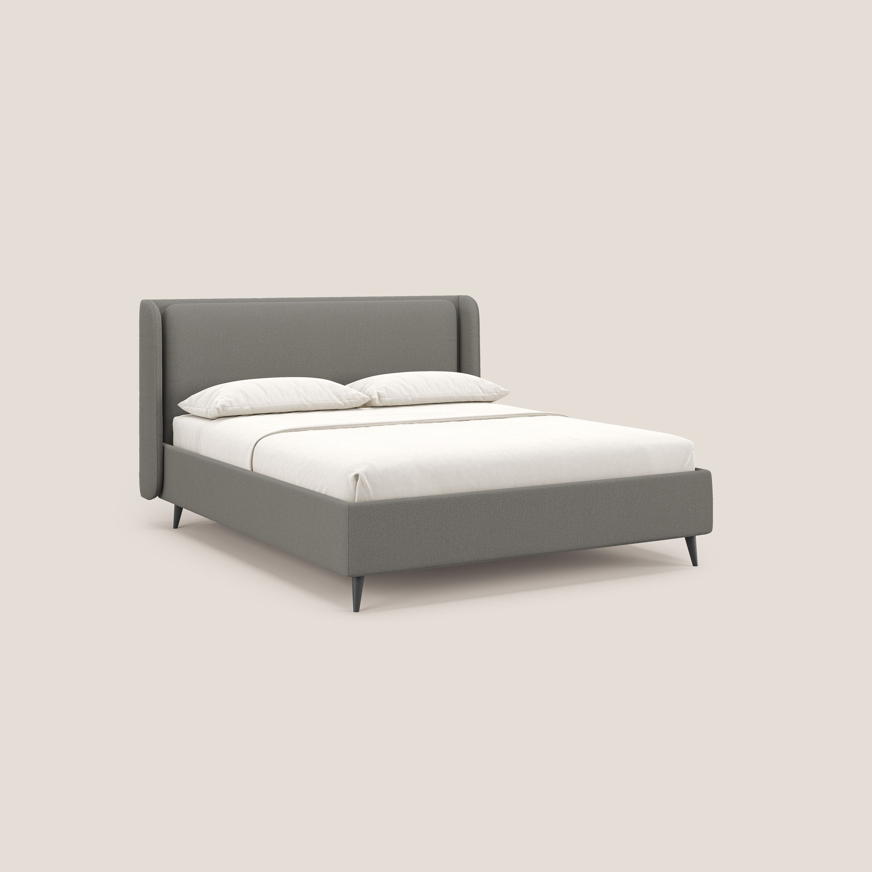 Nadine letto contenitore di design e comfort Italiano in tessuto impermeabile T19 beige - divani.store