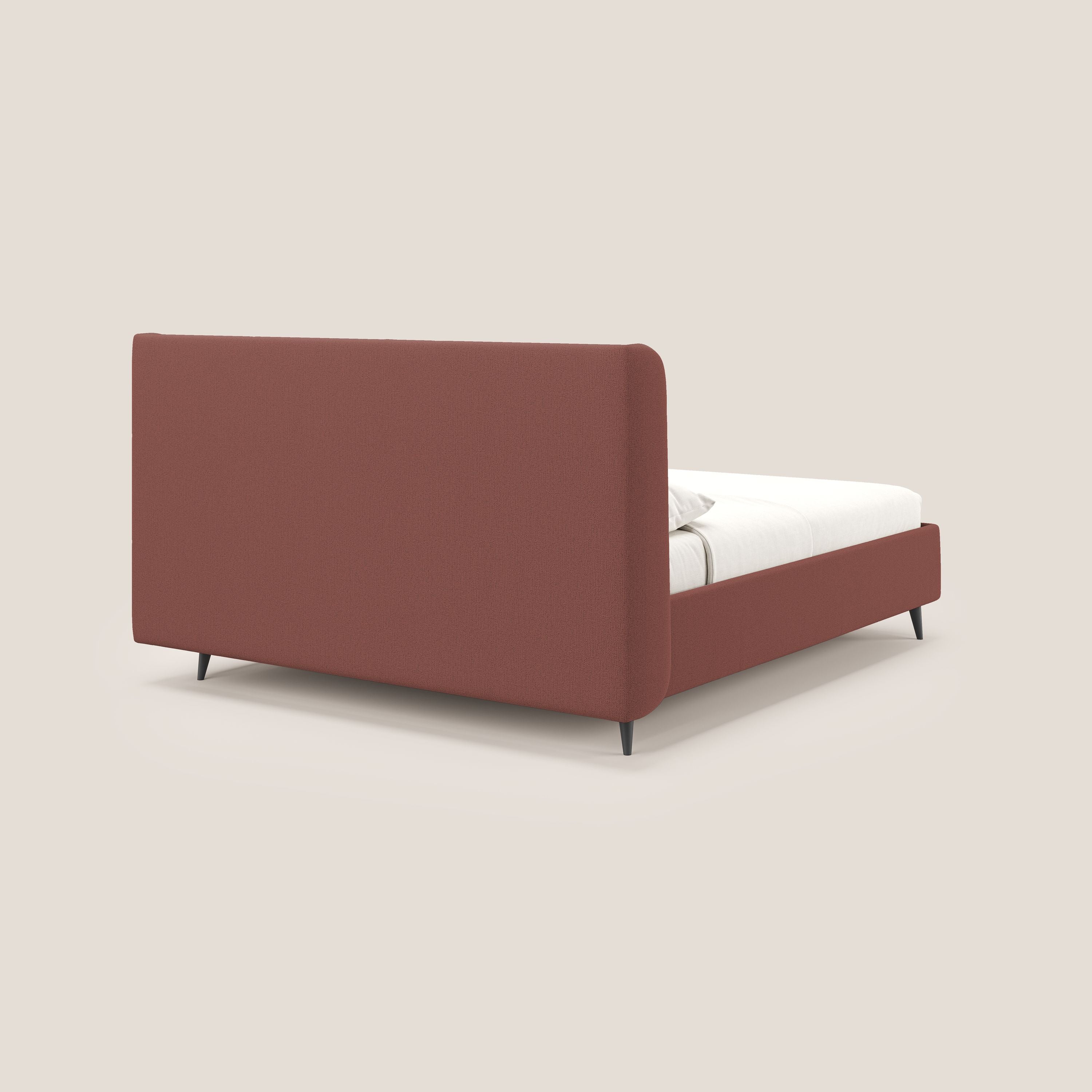 Nadine letto contenitore di design e comfort Italiano in tessuto impermeabile T19 salmone - divani.store