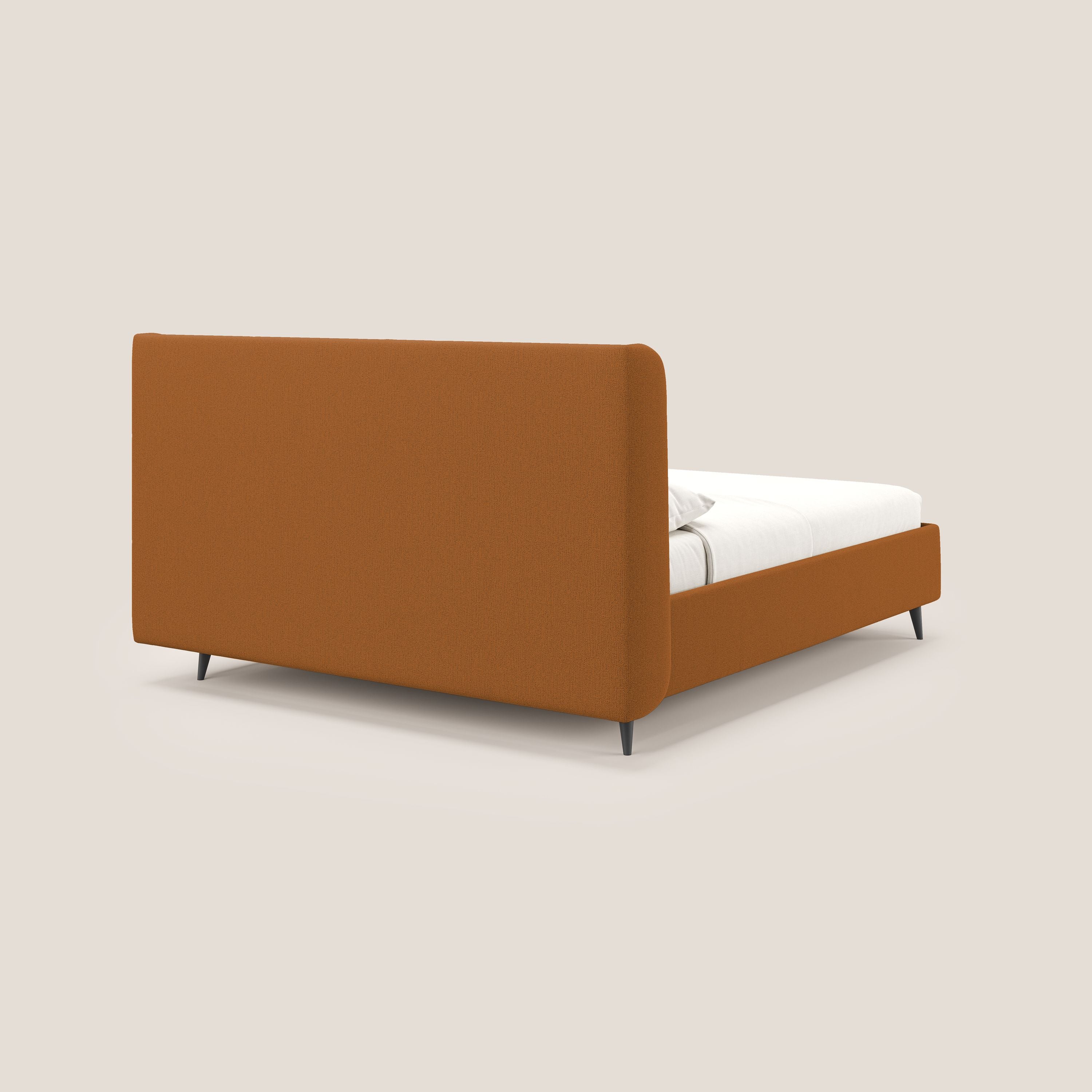 Nadine letto contenitore di design e comfort Italiano in tessuto impermeabile T19 arancio - divani.store