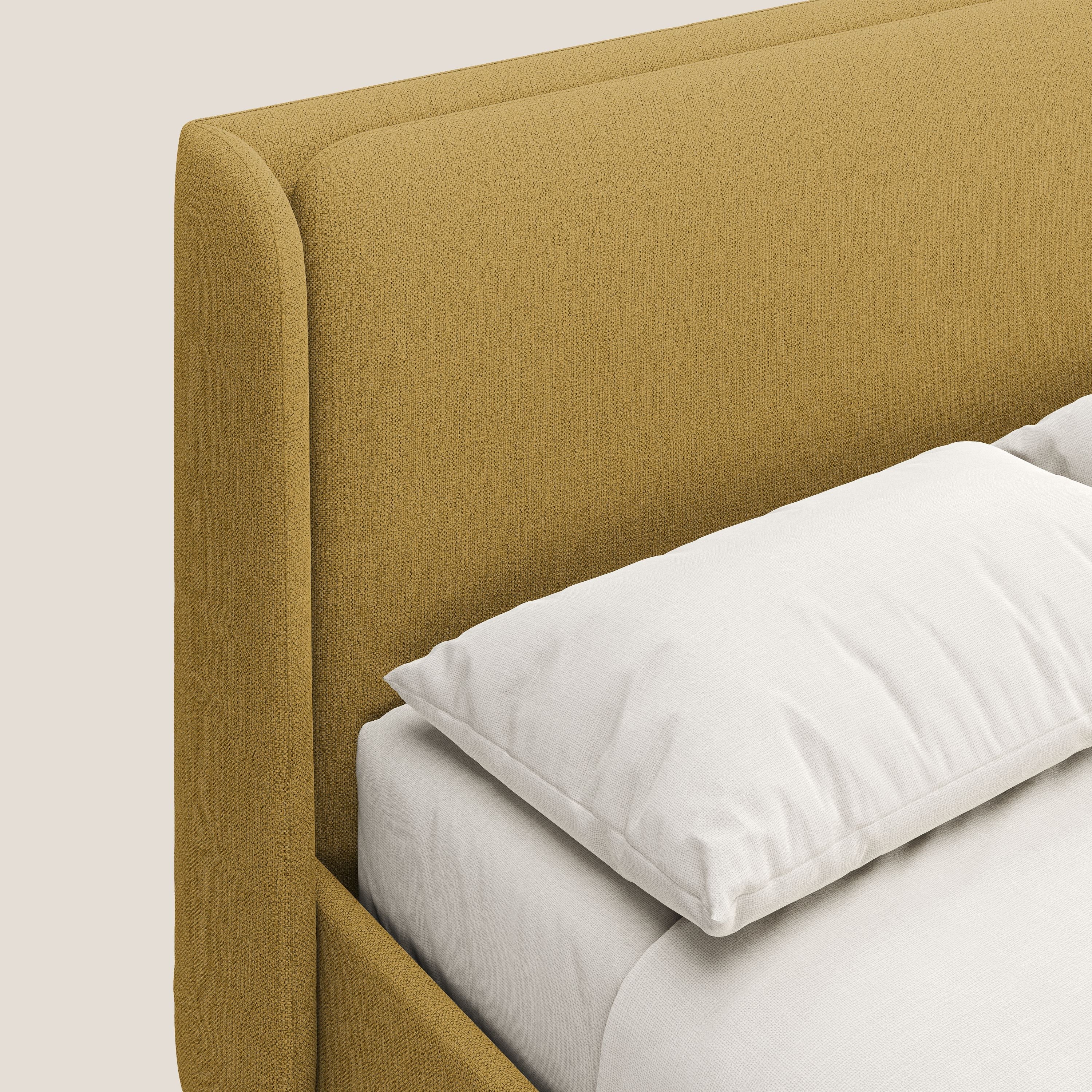 Nadine letto contenitore di design e comfort Italiano in tessuto impermeabile T19 giallo - divani.store