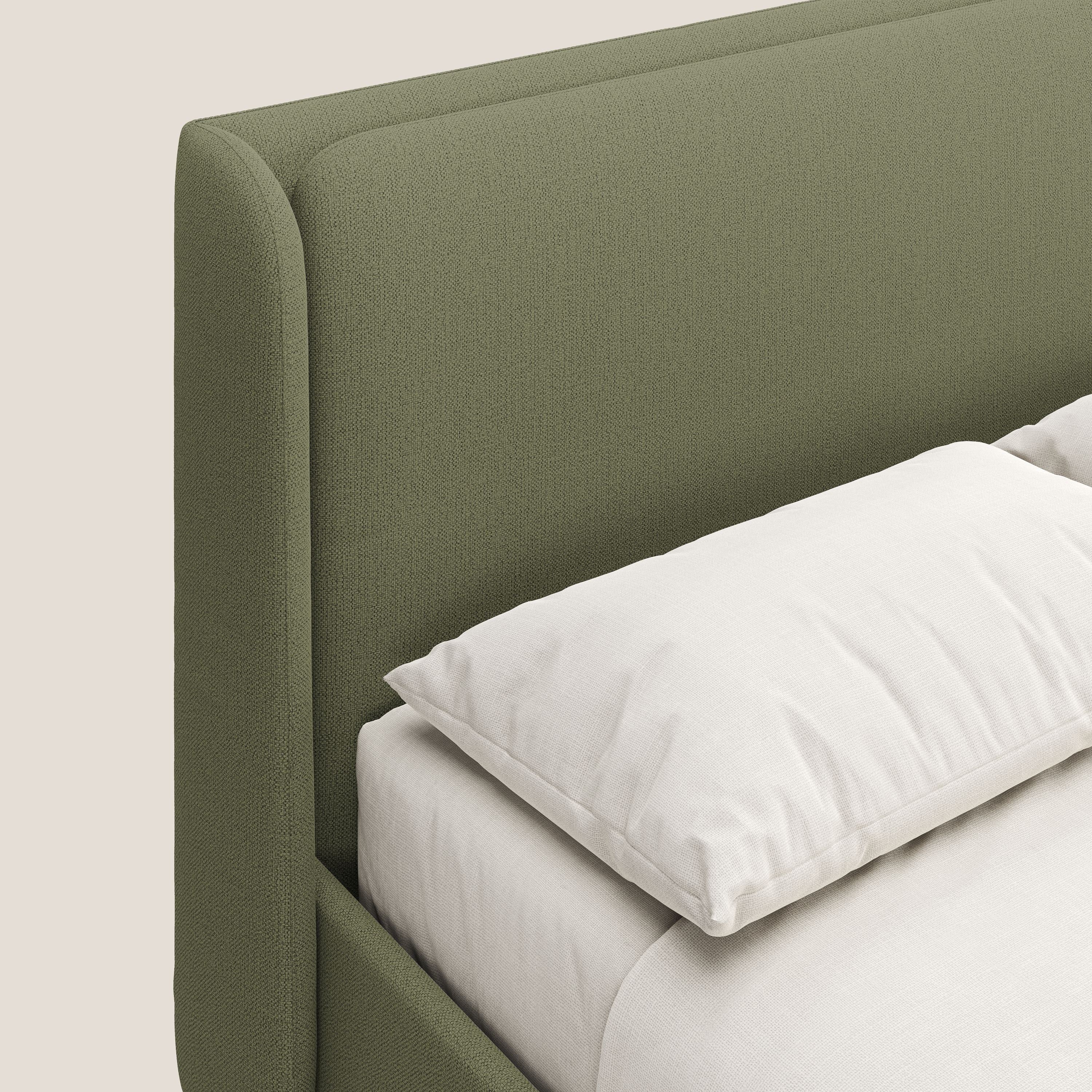 Nadine letto contenitore di design e comfort Italiano in tessuto impermeabile T19 verde - divani.store