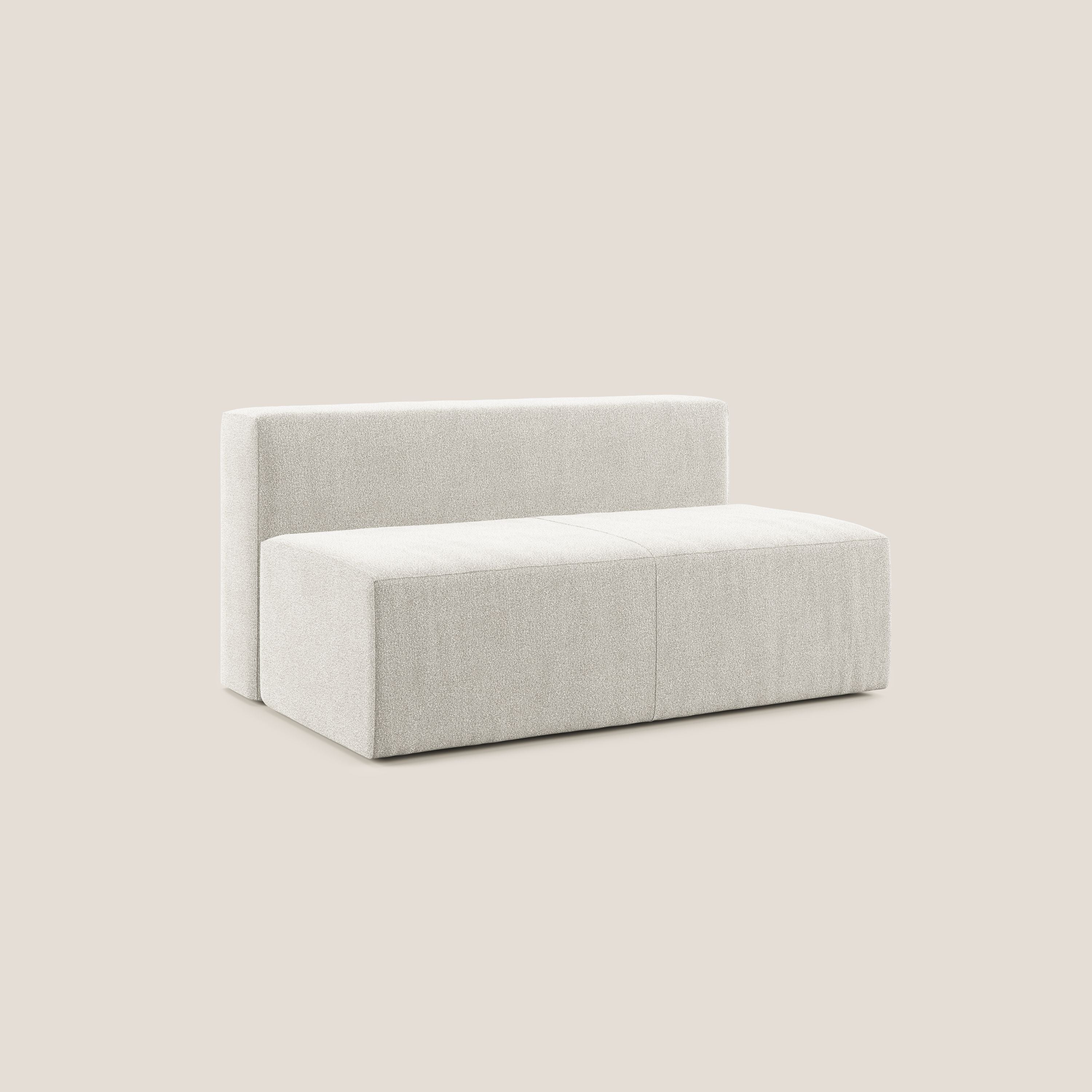 Nettuno modulo centrale maxi in morbido tessuto bouclè T07 bianco - divani.store