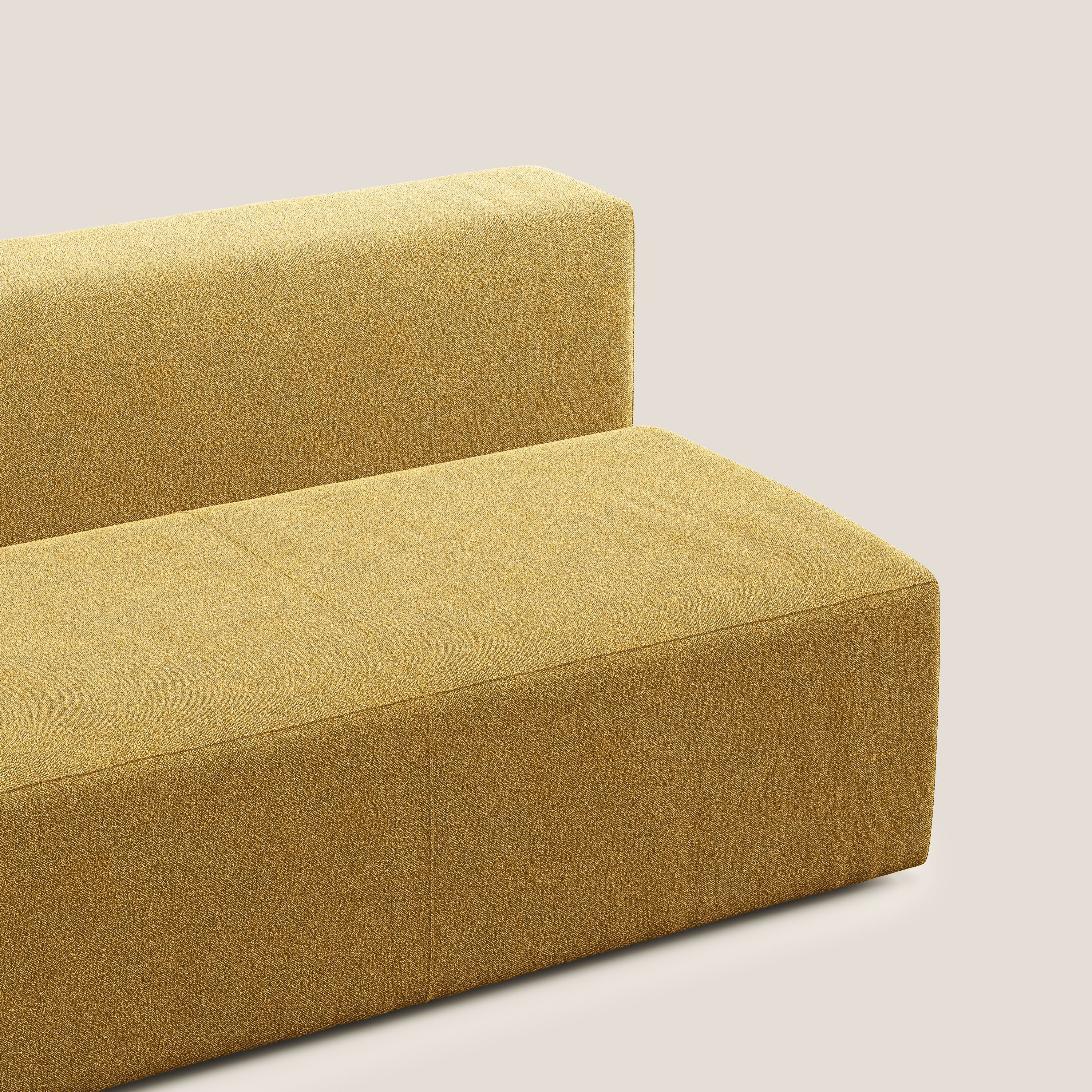 Nettuno modulo centrale maxi in morbido tessuto bouclè T07 giallo - divani.store