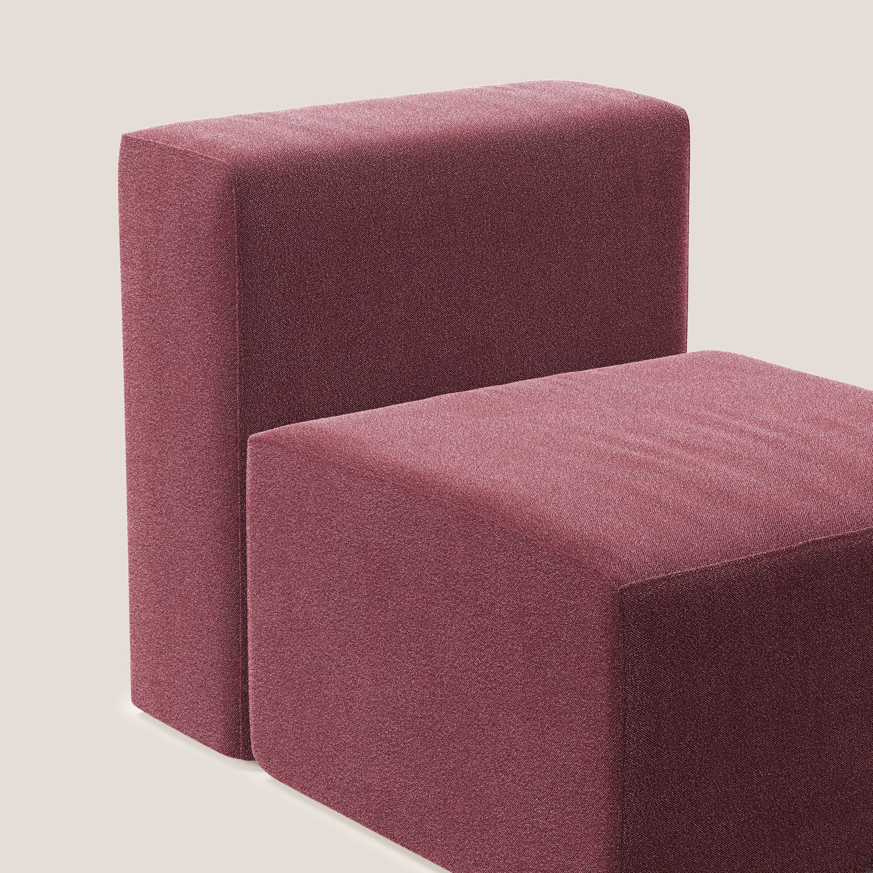 Nettuno modulo poltrona centrale in morbido tessuto bouclè T07 rosso - divani.store