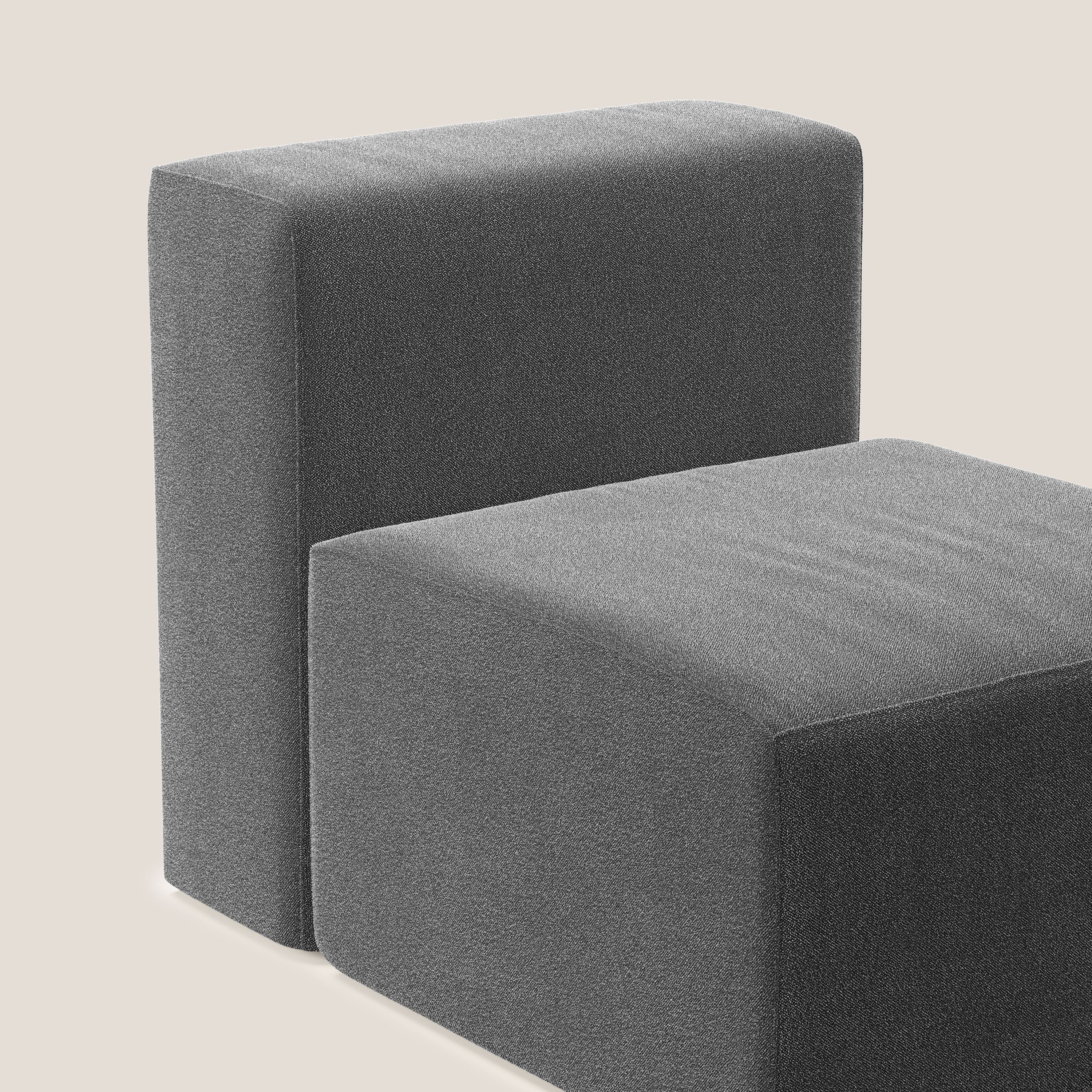 Nettuno modulo poltrona centrale in morbido tessuto bouclè T07 antracite - divani.store