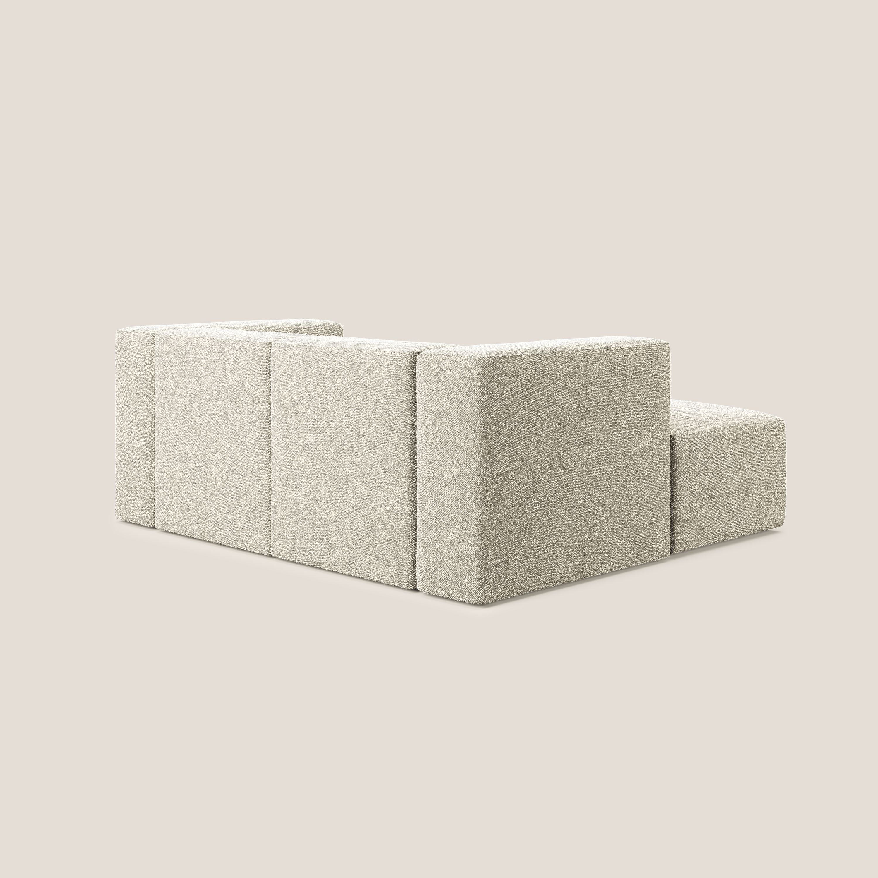 Nettuno divano angolare modulare reversibile e componibile in morbido tessuto bouclè T07 beige - divani.store