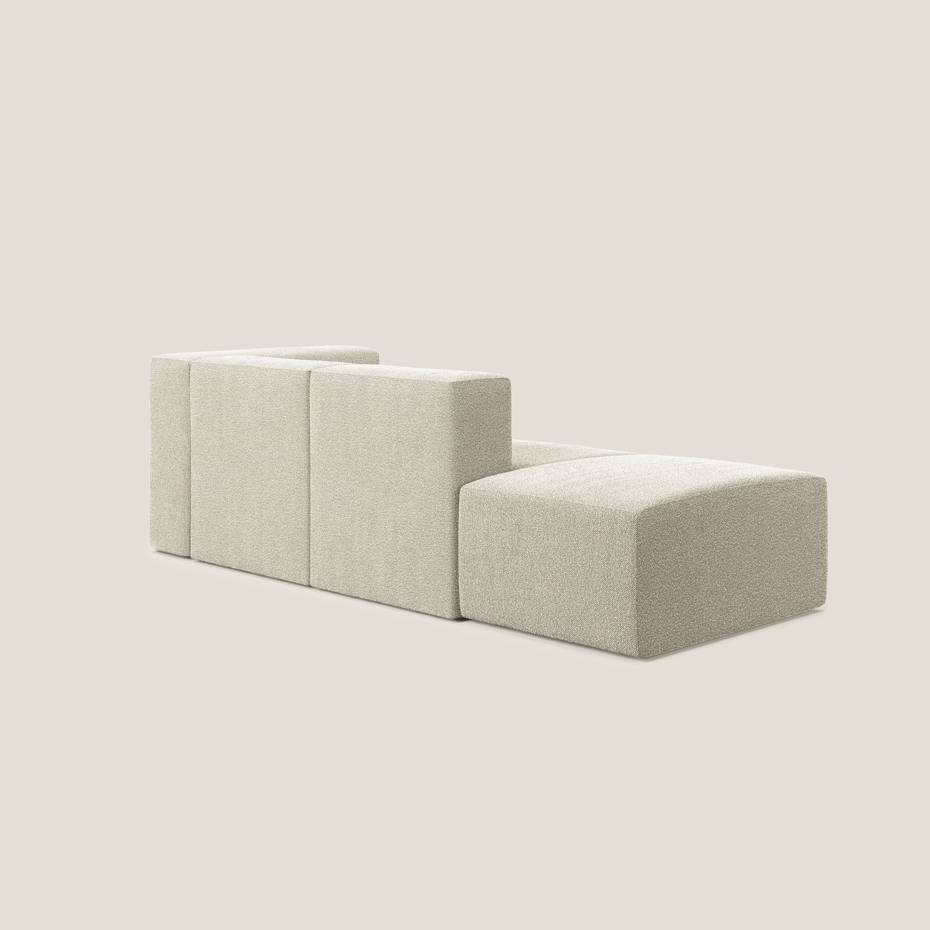 Nettuno divano lineare modulare e componibile in morbido tessuto bouclè T07 beige - divani.store