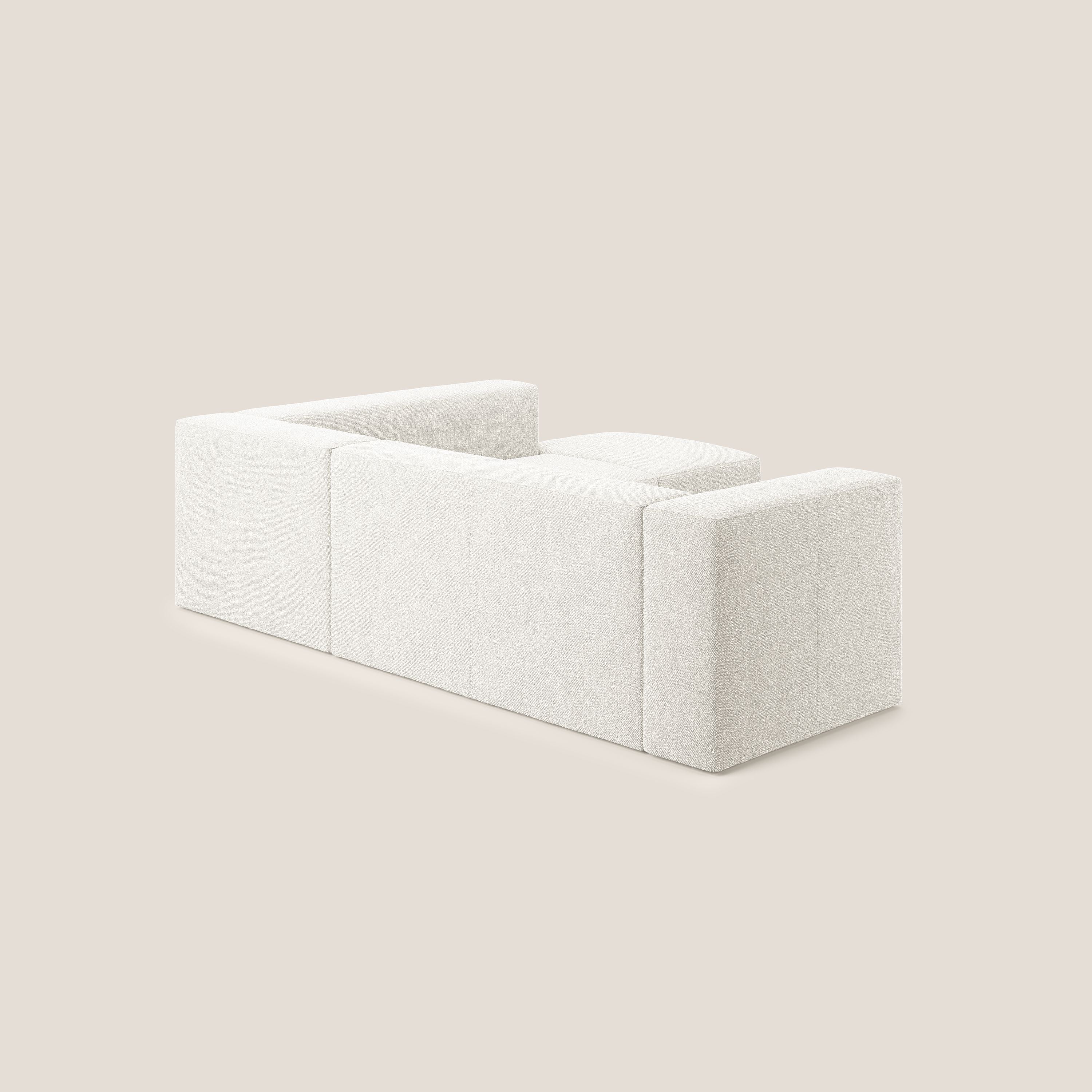 Nettuno divano angolare modulare componibile in morbido tessuto bouclè T07 bianco - divani.store