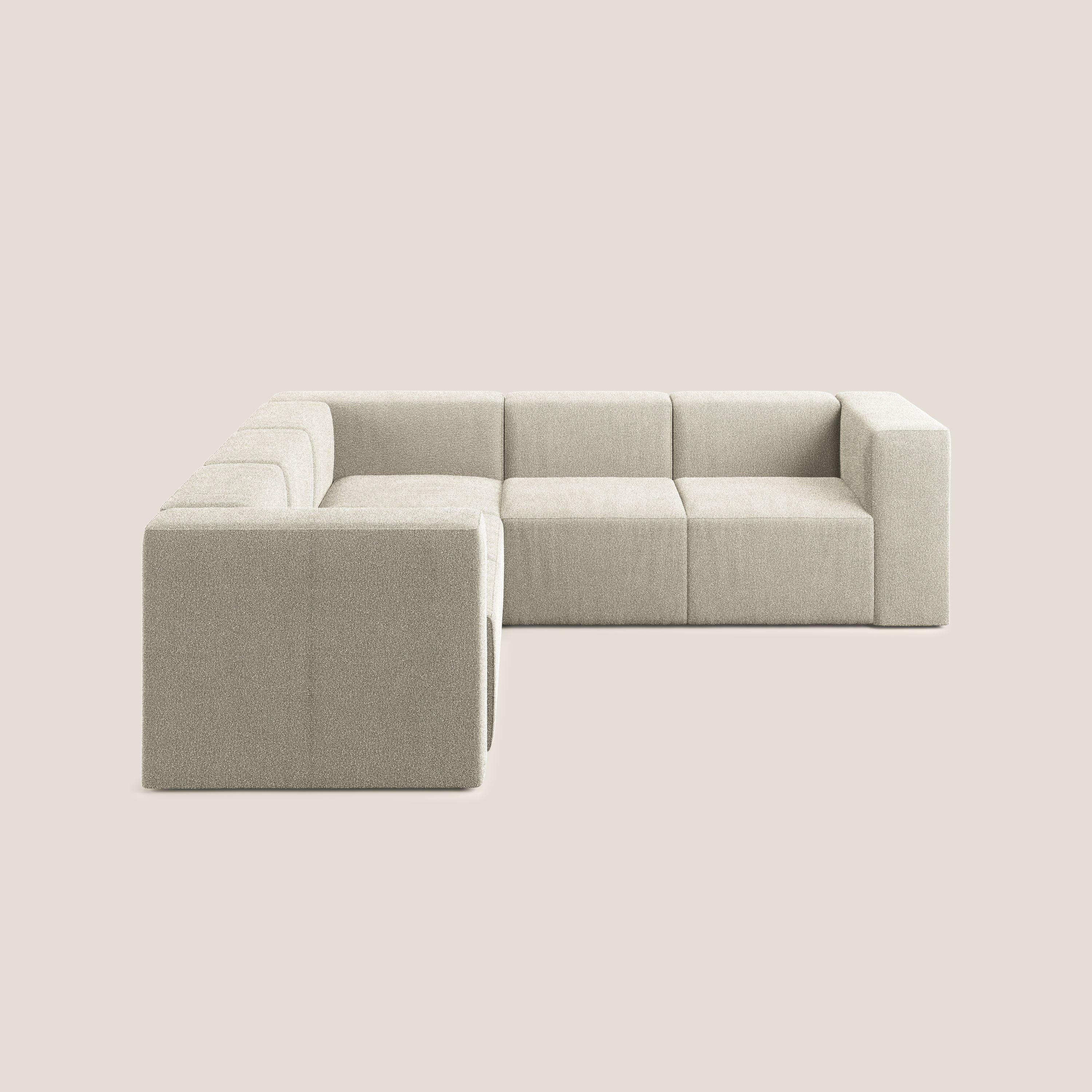 Nettuno divano angolare componibile reversibile in morbido tessuto bouclè T07 beige - divani.store