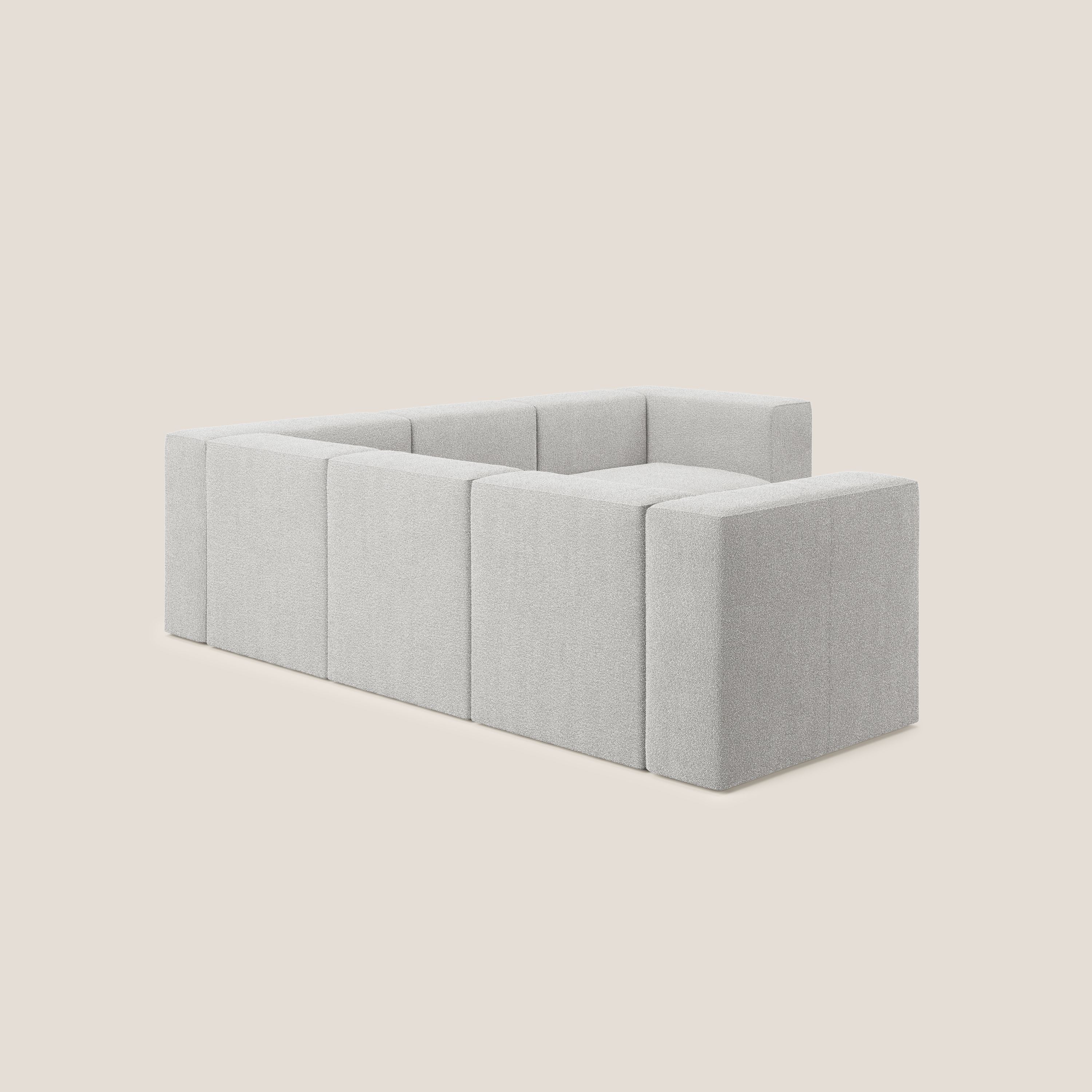 Nettuno divano angolare componibile reversibile in morbido tessuto bouclè T07 grigio - divani.store