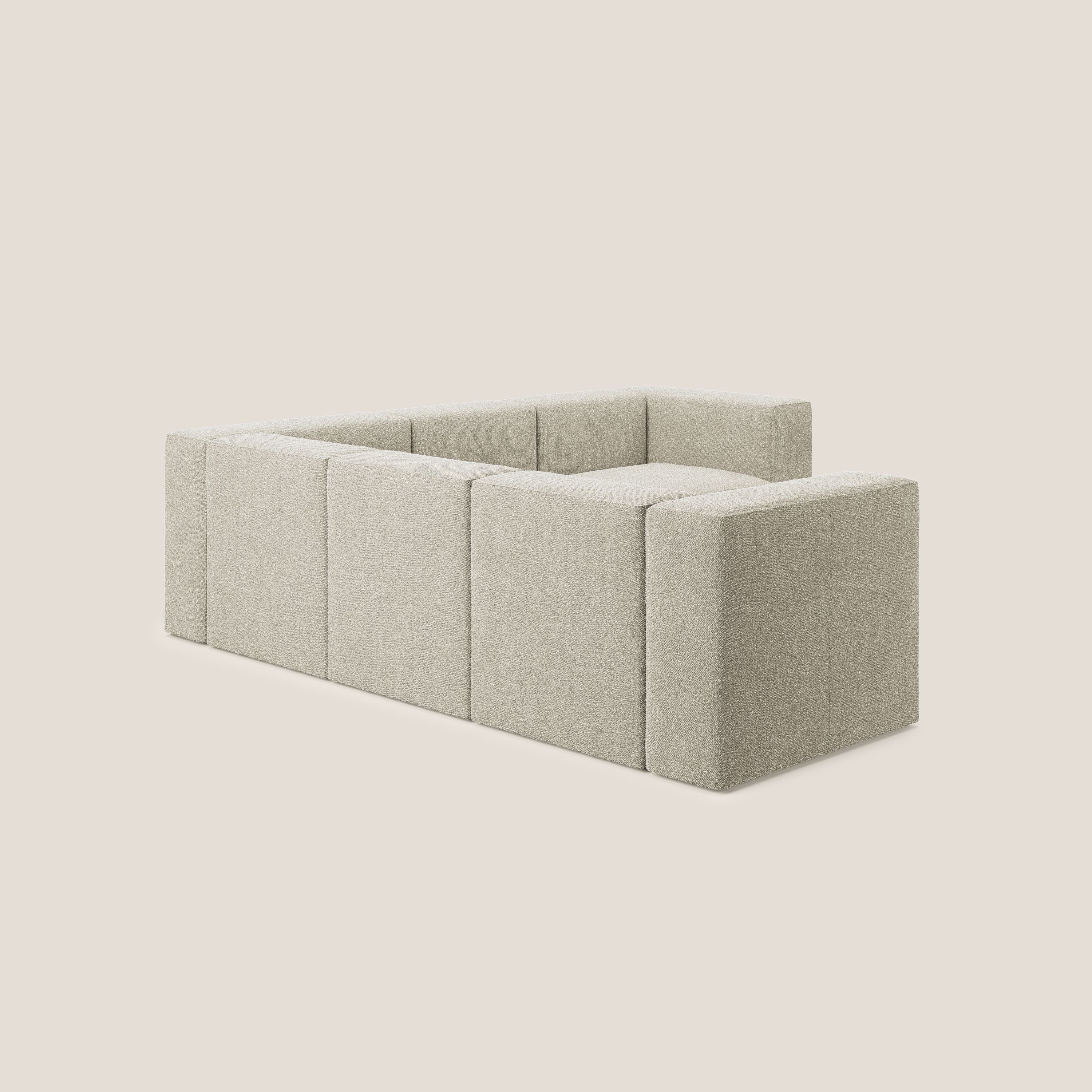 Nettuno divano angolare componibile reversibile in morbido tessuto bouclè T07 beige - divani.store