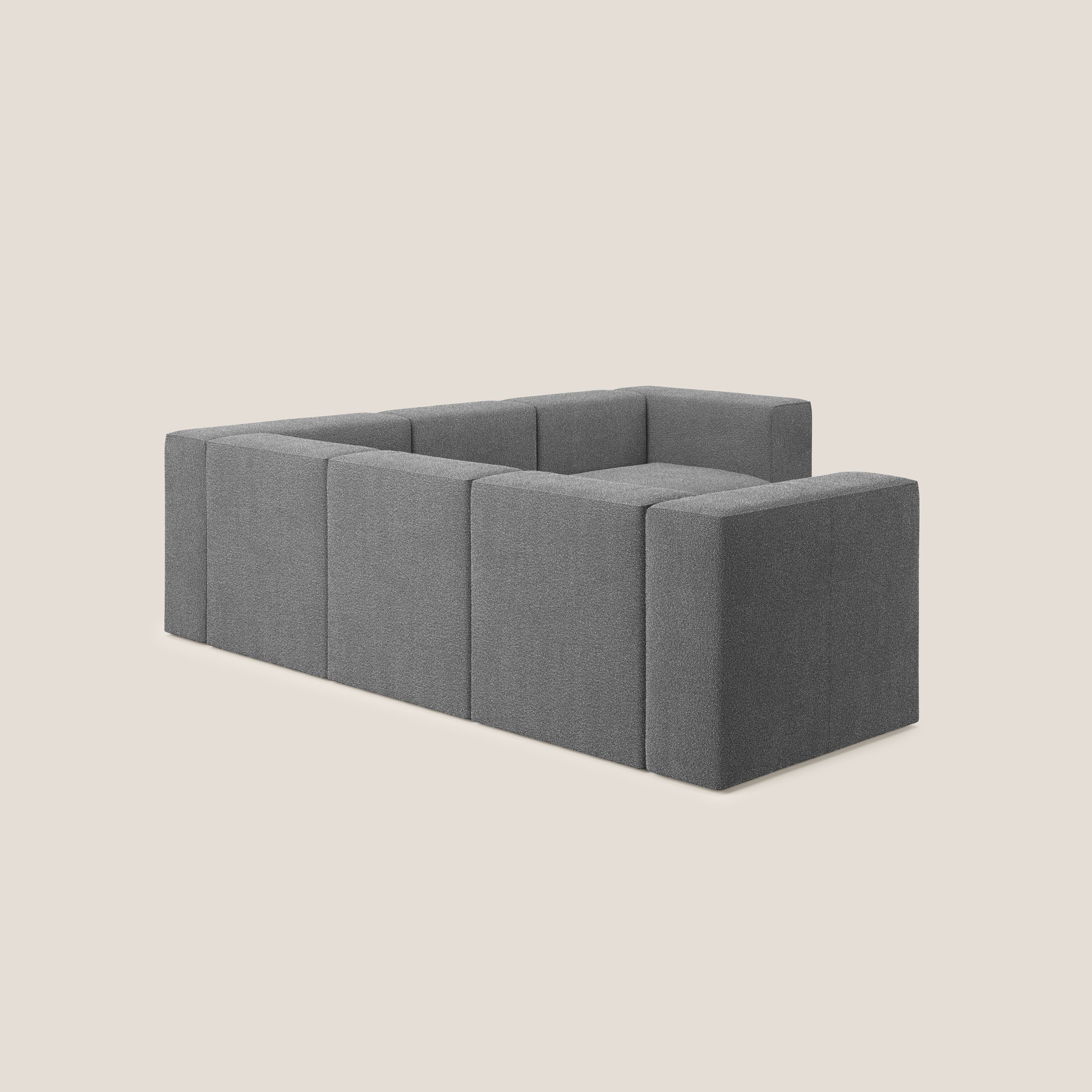 Nettuno divano angolare componibile reversibile in morbido tessuto bouclè T07 antracite - divani.store