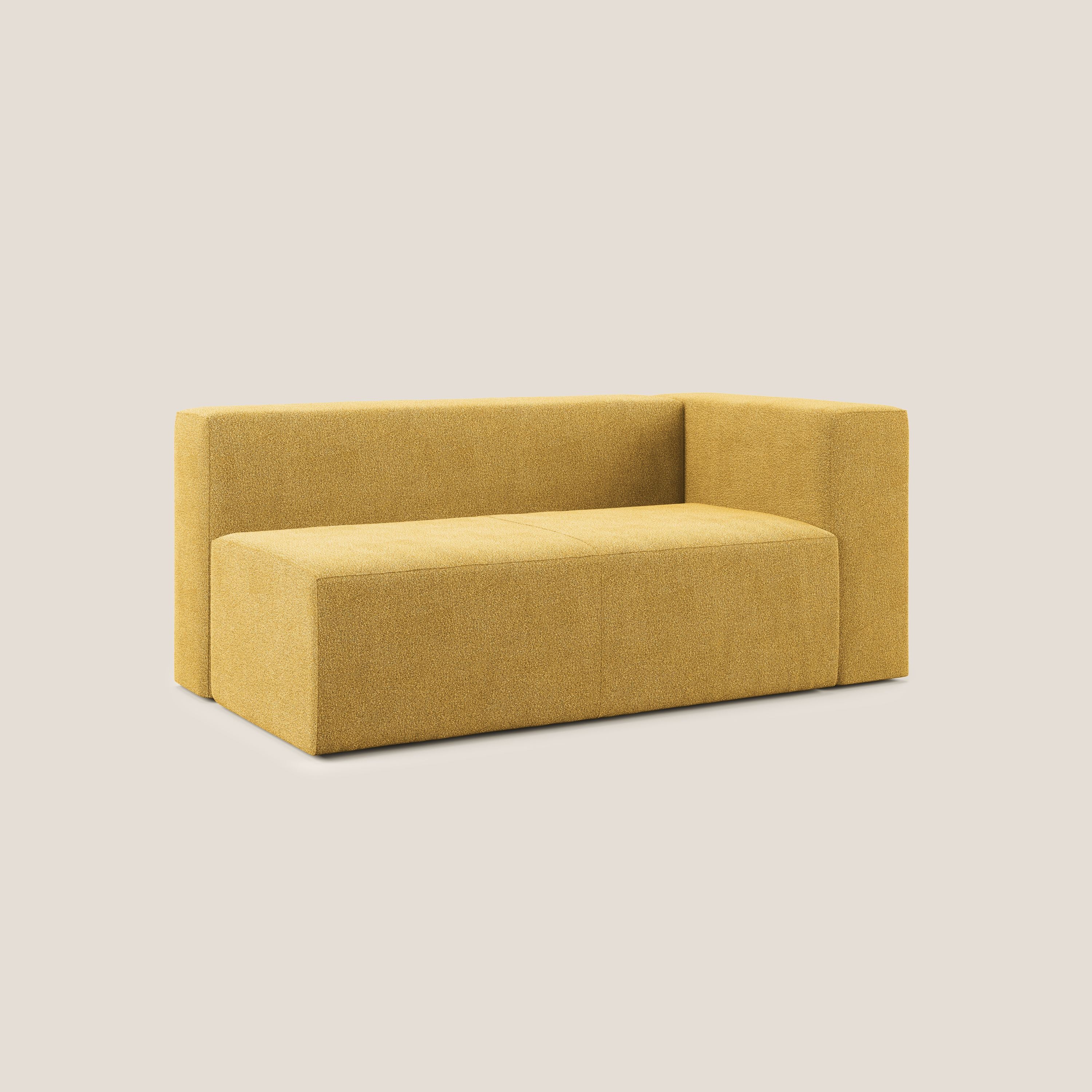 Nettuno modulo angolo/laterale maxi in morbido tessuto bouclè T07 giallo - divani.store
