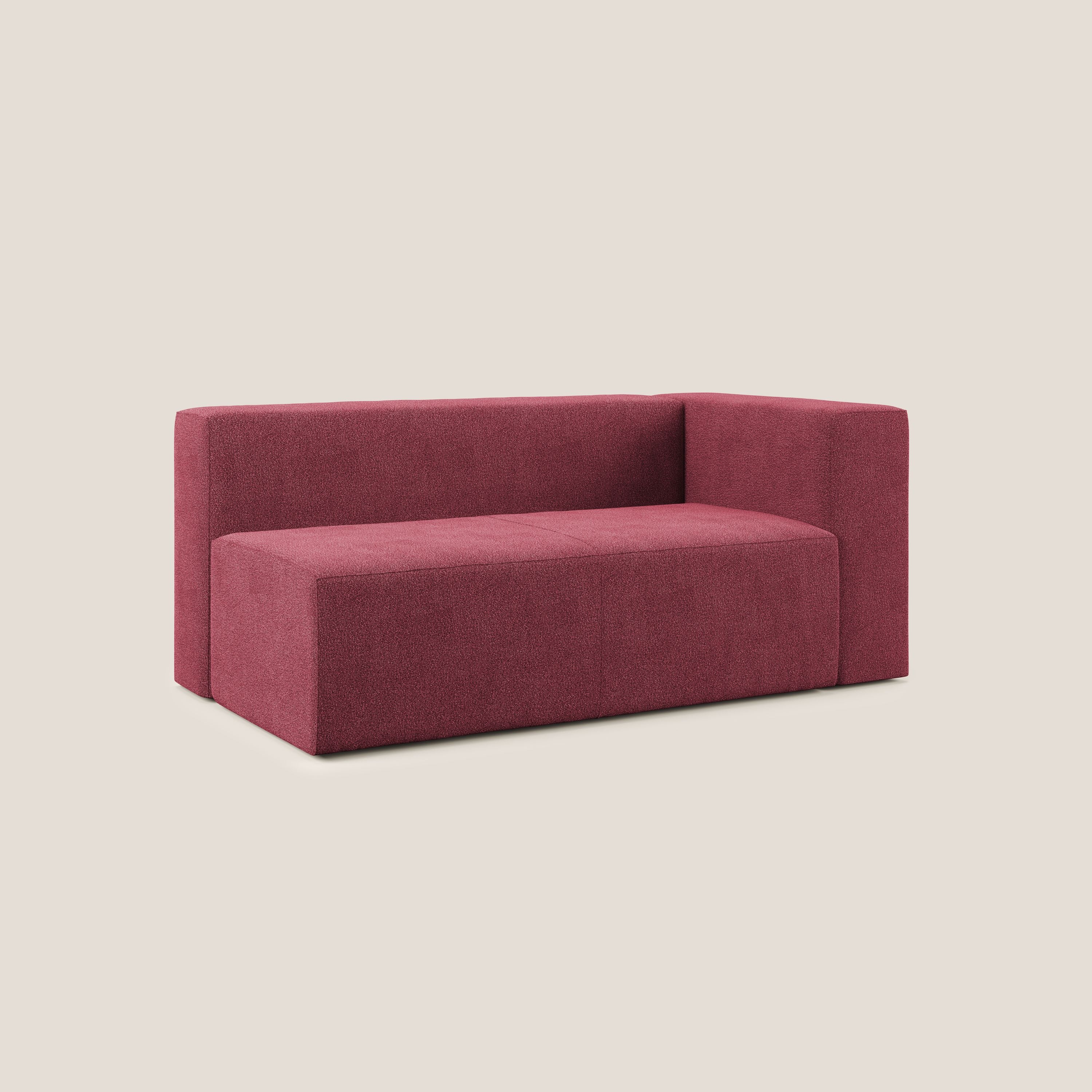 Nettuno modulo angolo/laterale maxi in morbido tessuto bouclè T07 rosso - divani.store