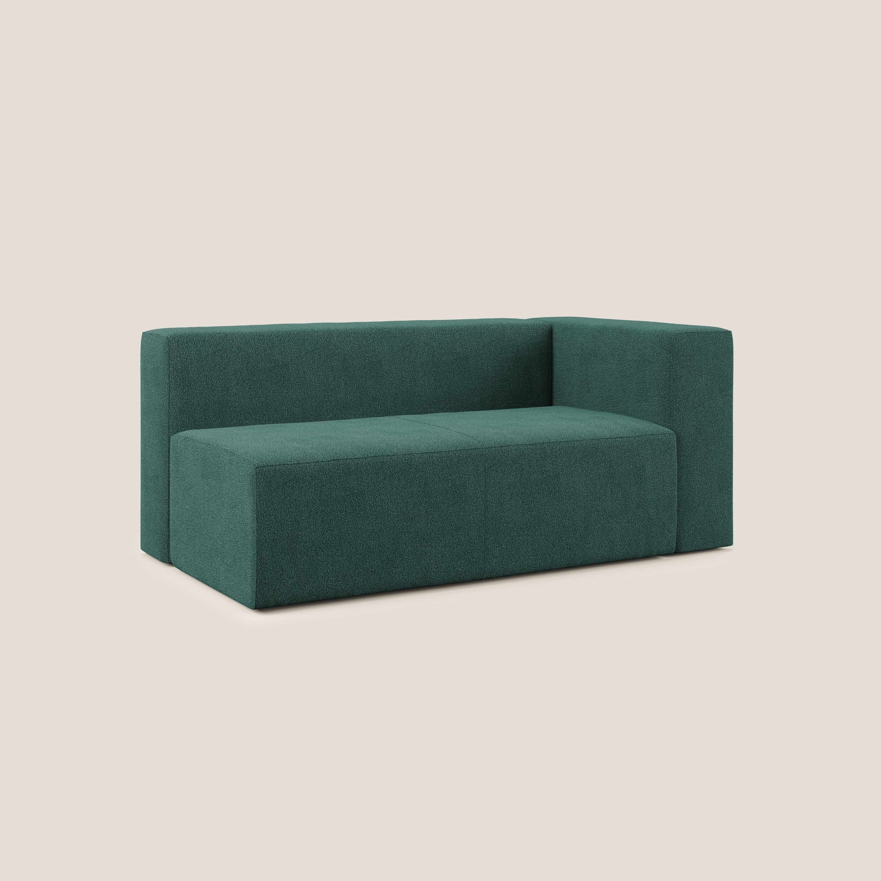 Nettuno modulo angolo/laterale maxi in morbido tessuto bouclè T07 verde - divani.store