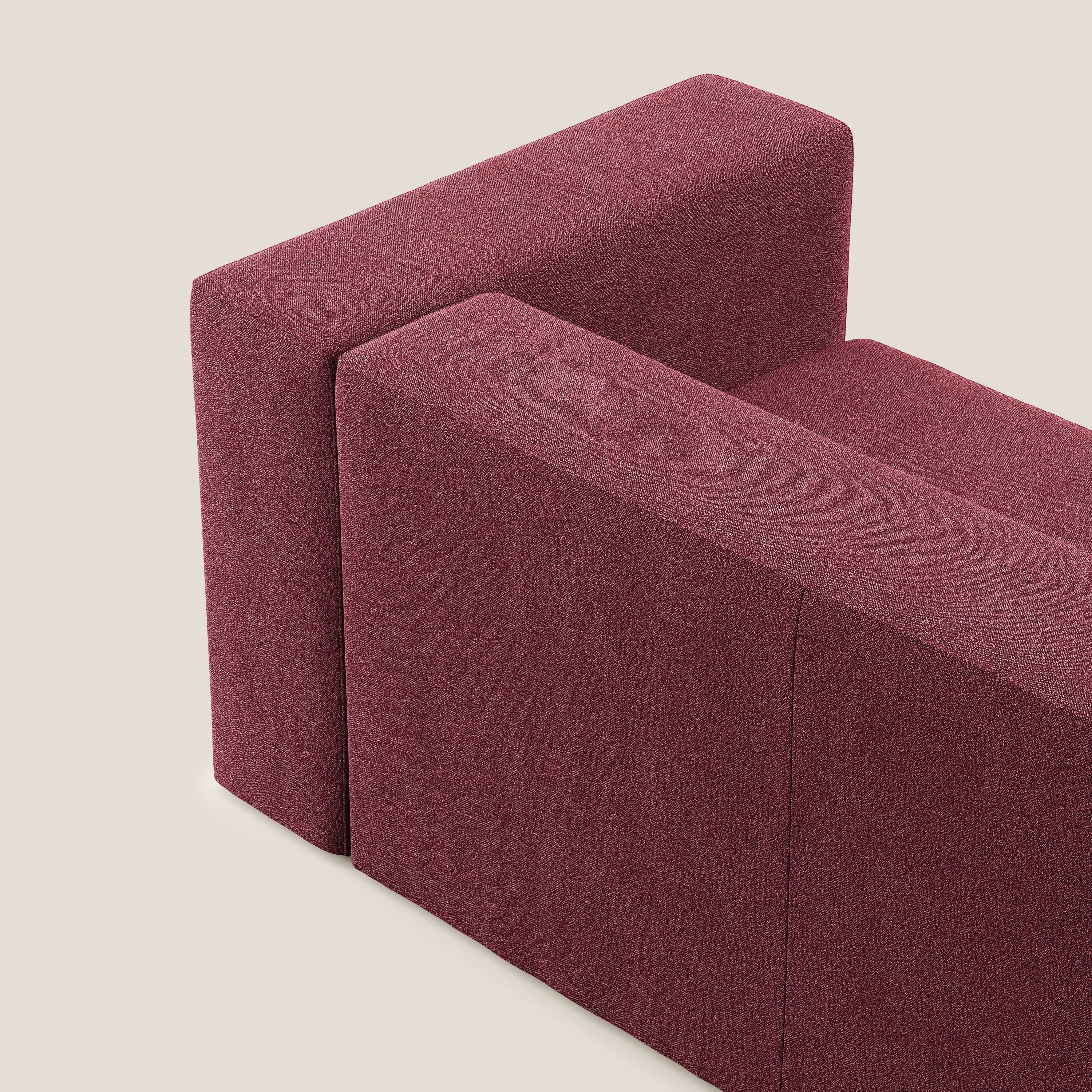 Nettuno modulo angolo/laterale maxi in morbido tessuto bouclè T07 rosso - divani.store