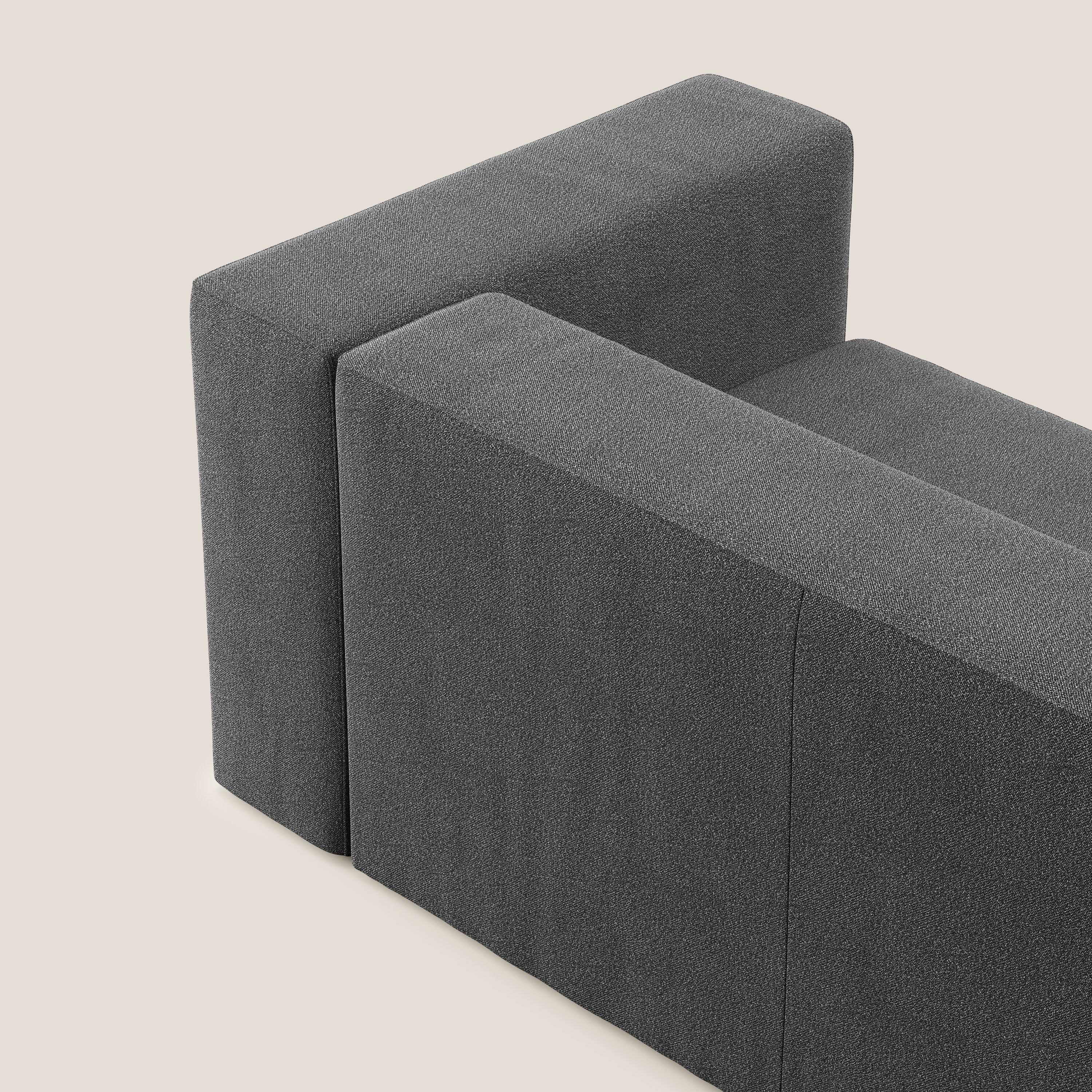 Nettuno modulo angolo/laterale maxi in morbido tessuto bouclè T07 antracite - divani.store