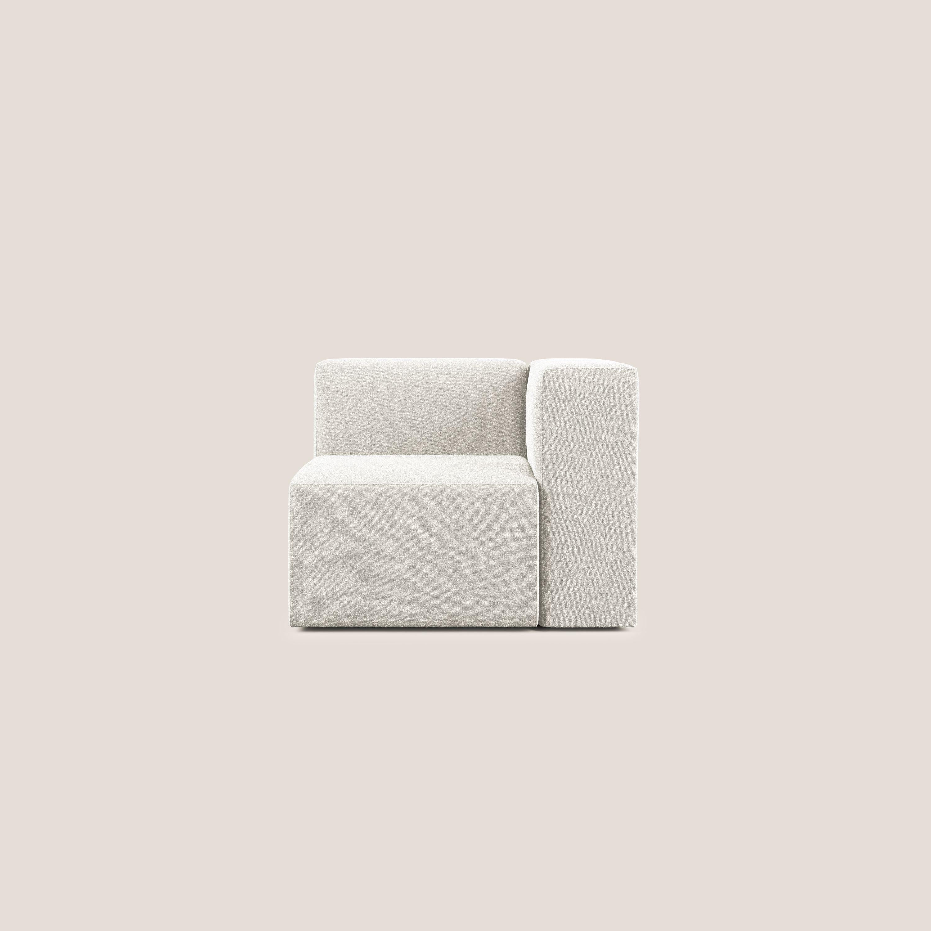 Nettuno modulo angolo/laterale in morbido tessuto bouclè T07 bianco - divani.store