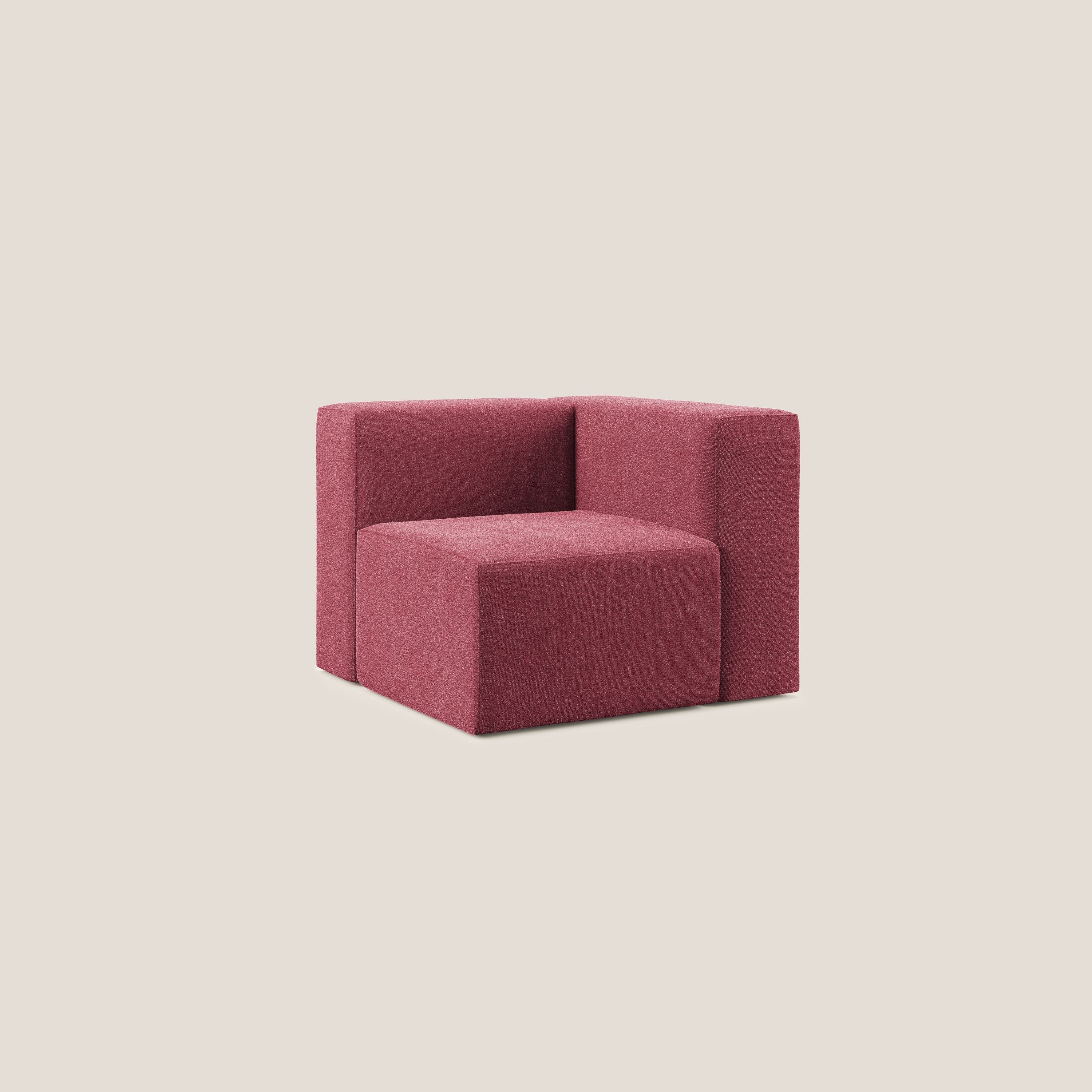 Nettuno modulo angolo/laterale in morbido tessuto bouclè T07 rosso - divani.store