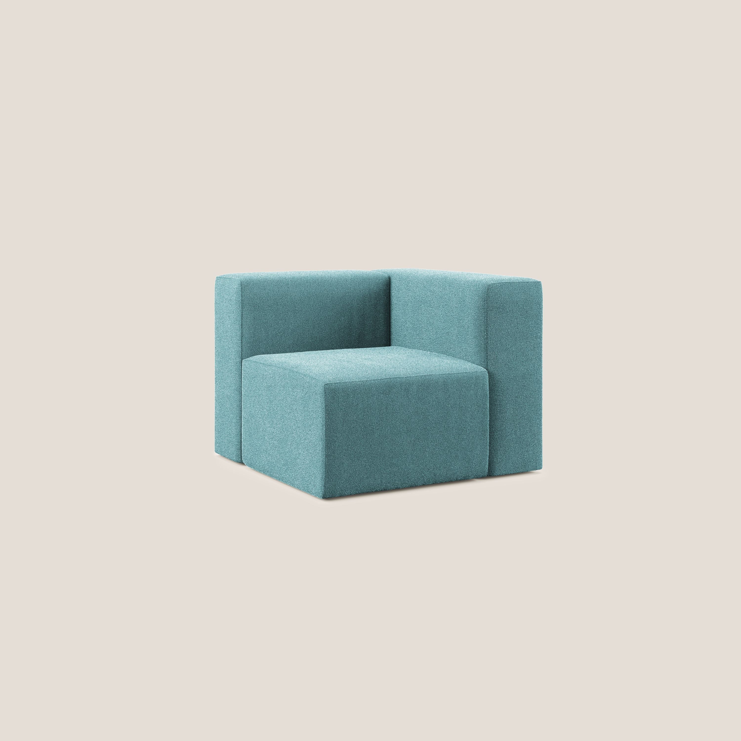 Nettuno modulo angolo/laterale in morbido tessuto bouclè T07 azzurro - divani.store