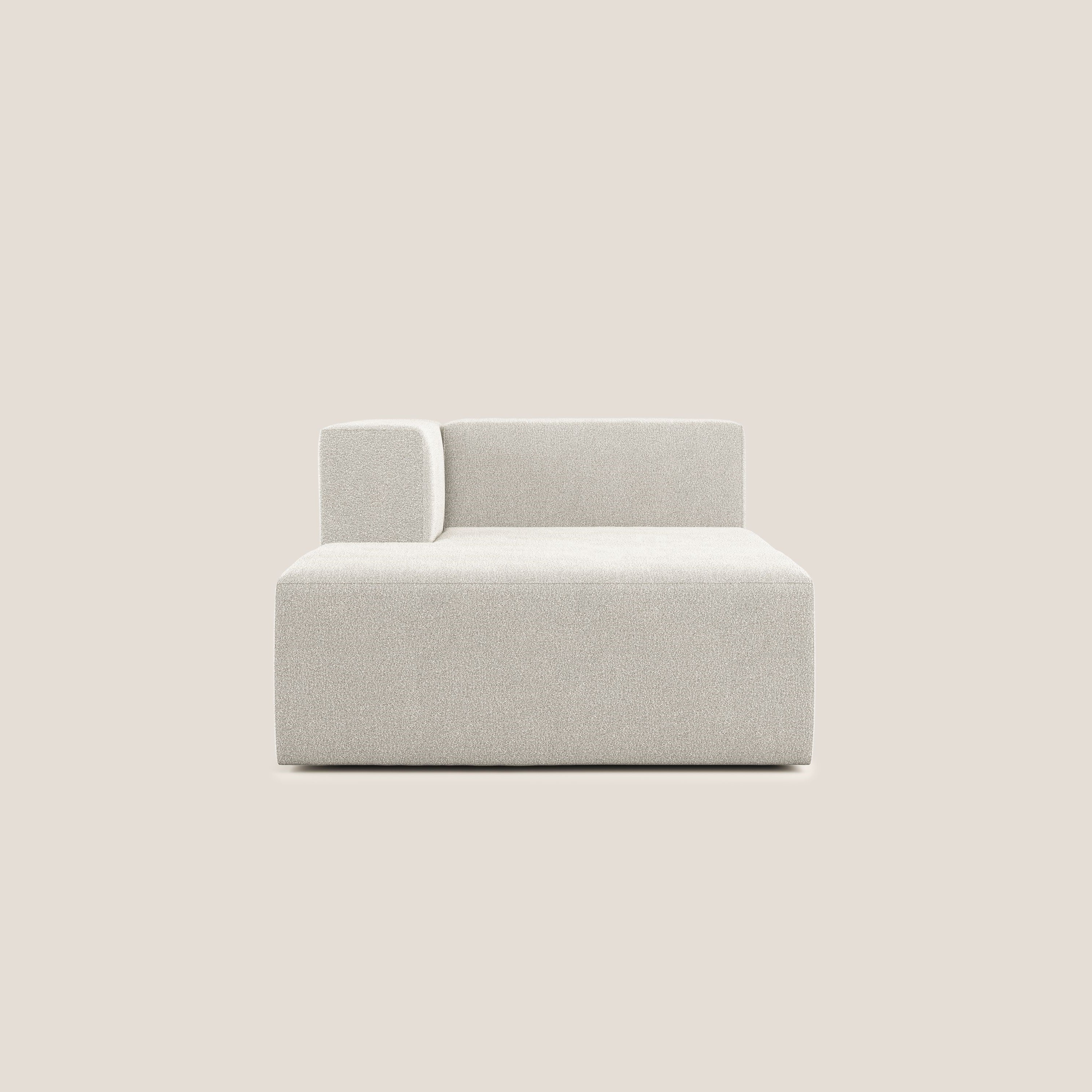 Nettuno modulo chaise longue in morbido tessuto bouclè T07 bianco - divani.store